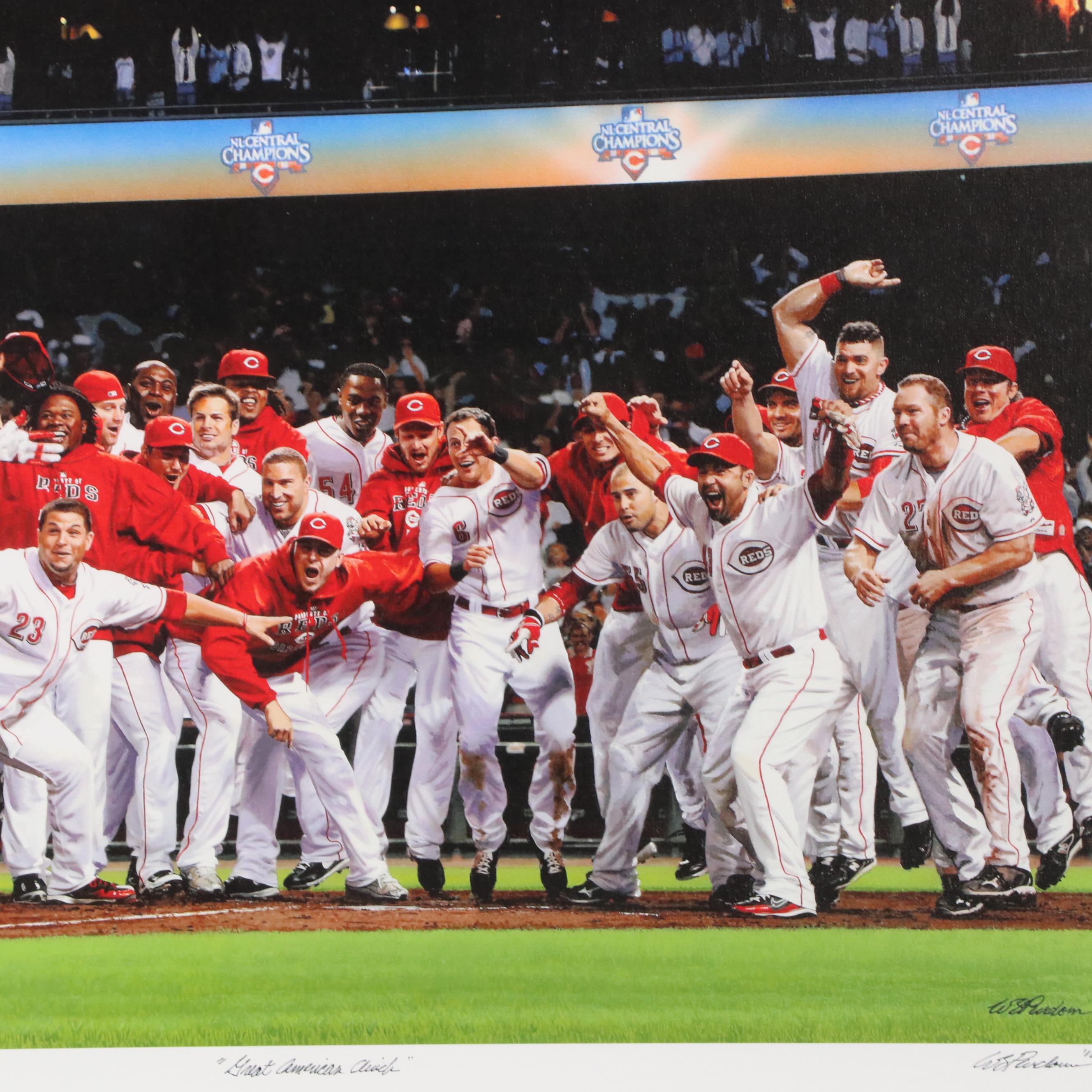Bill Purdom Cincinnati Reds Giclée "Great American Clinch," 2010