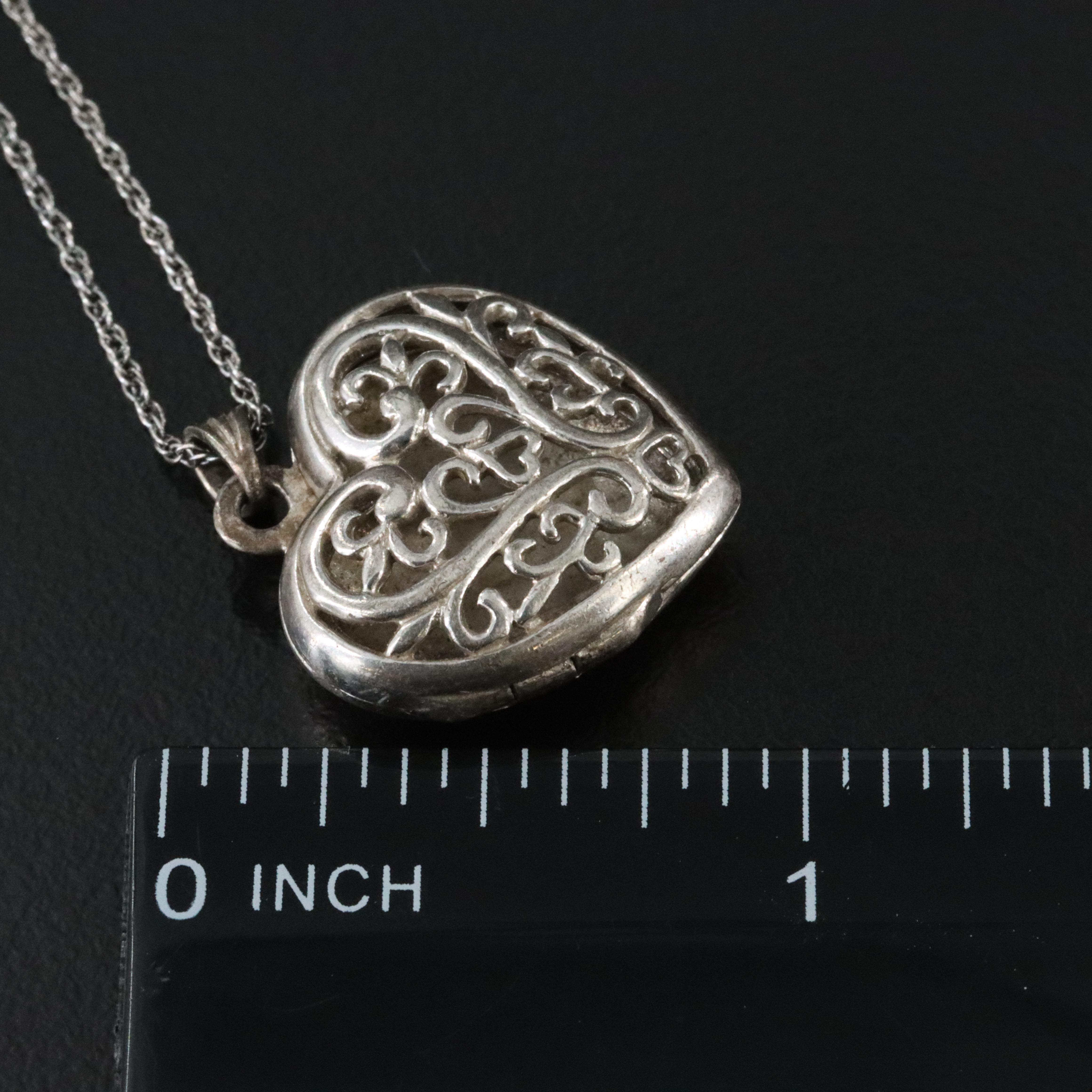 Sterling Heart Locket Necklace