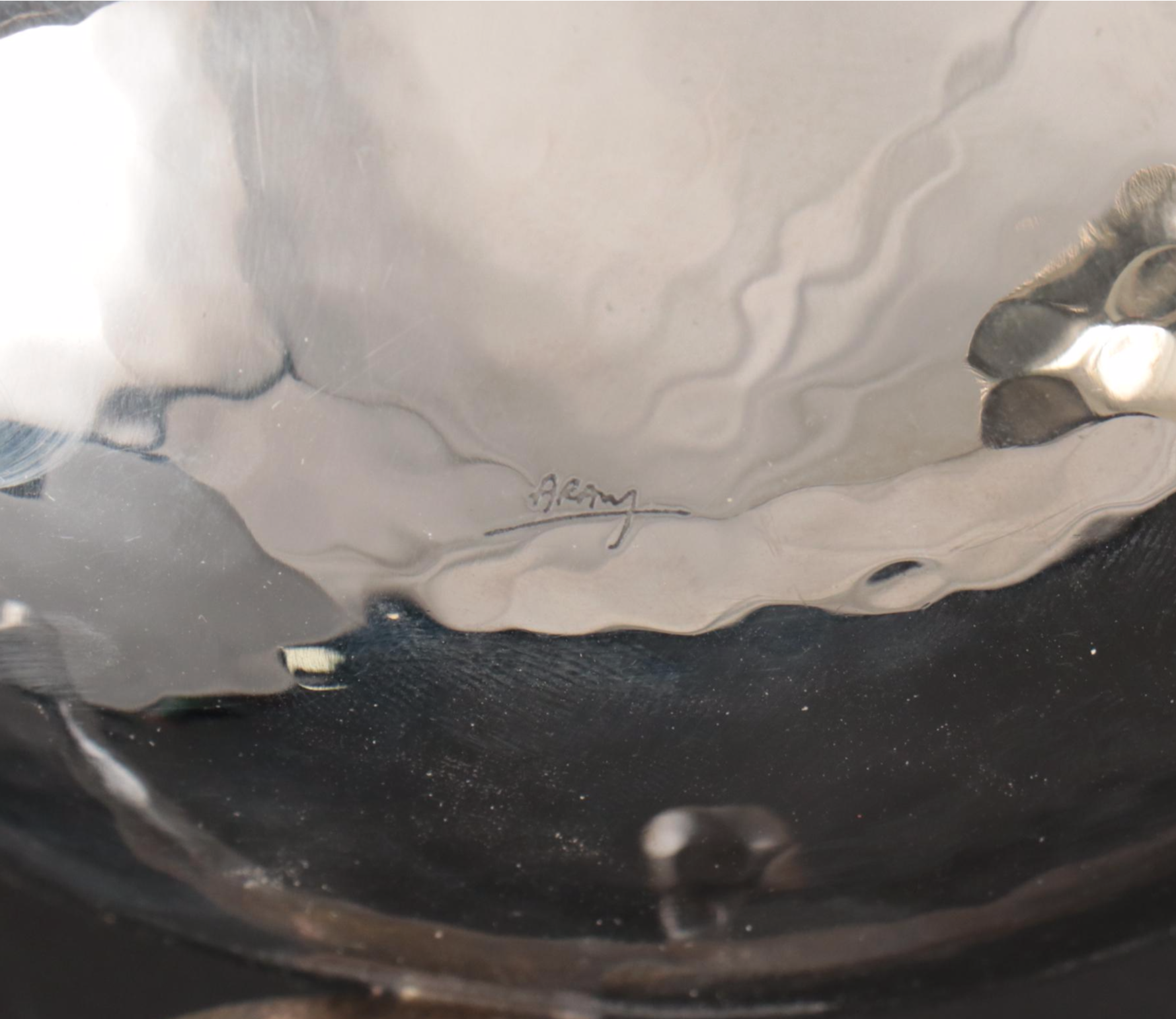 Michael Aram Olive Nut Dish with Indian Silver Plate Trumpet Vase and Rose Bowl