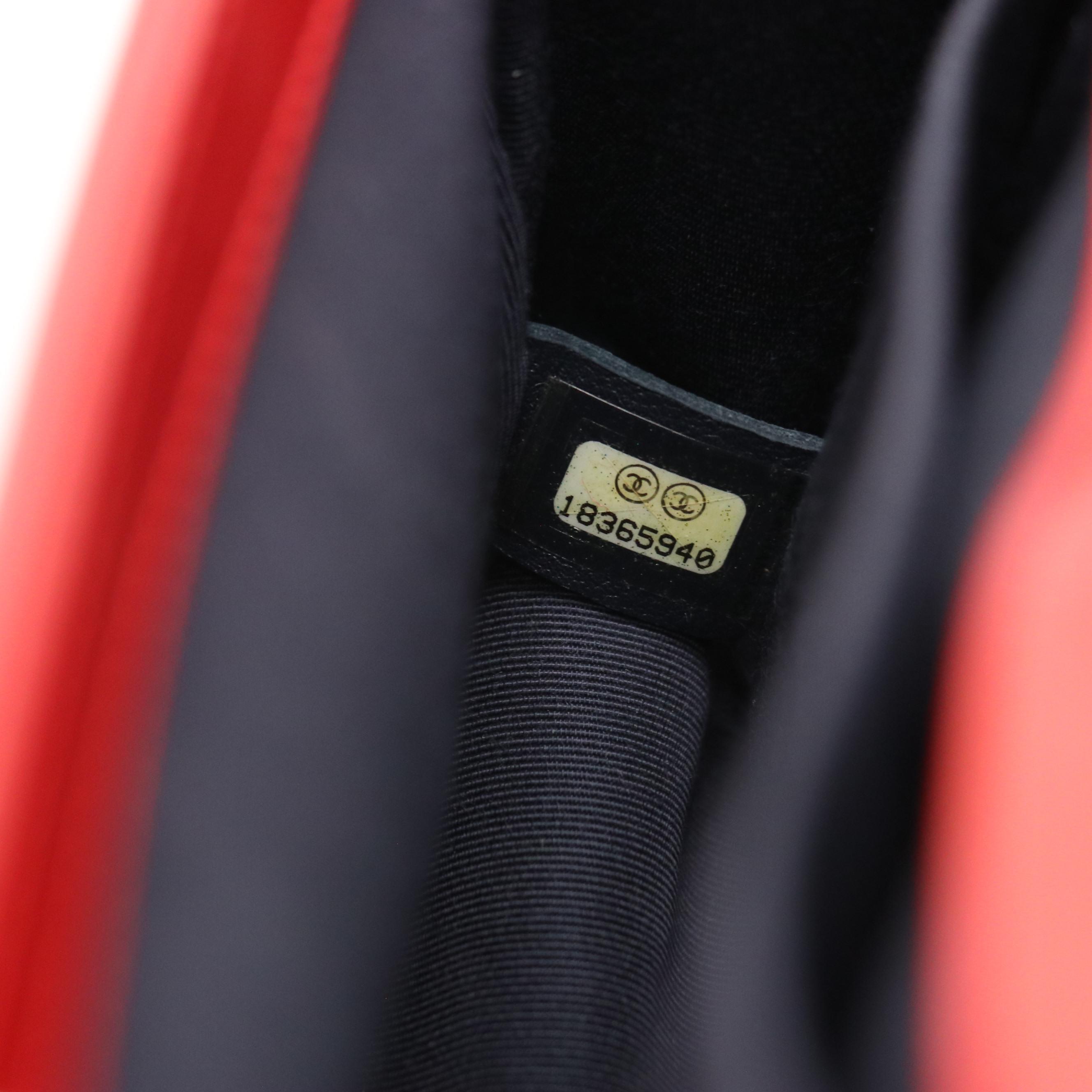 Chanel Boy Flap Shoulder Bag in Quilted Tartan Tweed and Red Velvet