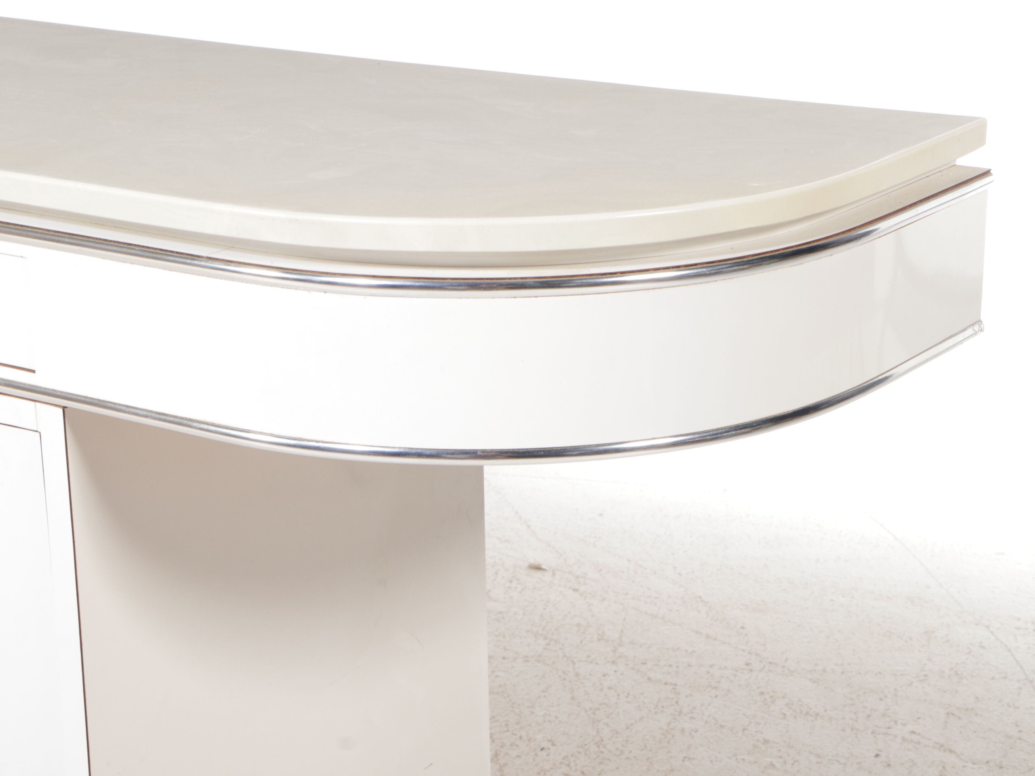 Modernist Style Marble and Laminate Buffet with Chrome and Acrylic Accents