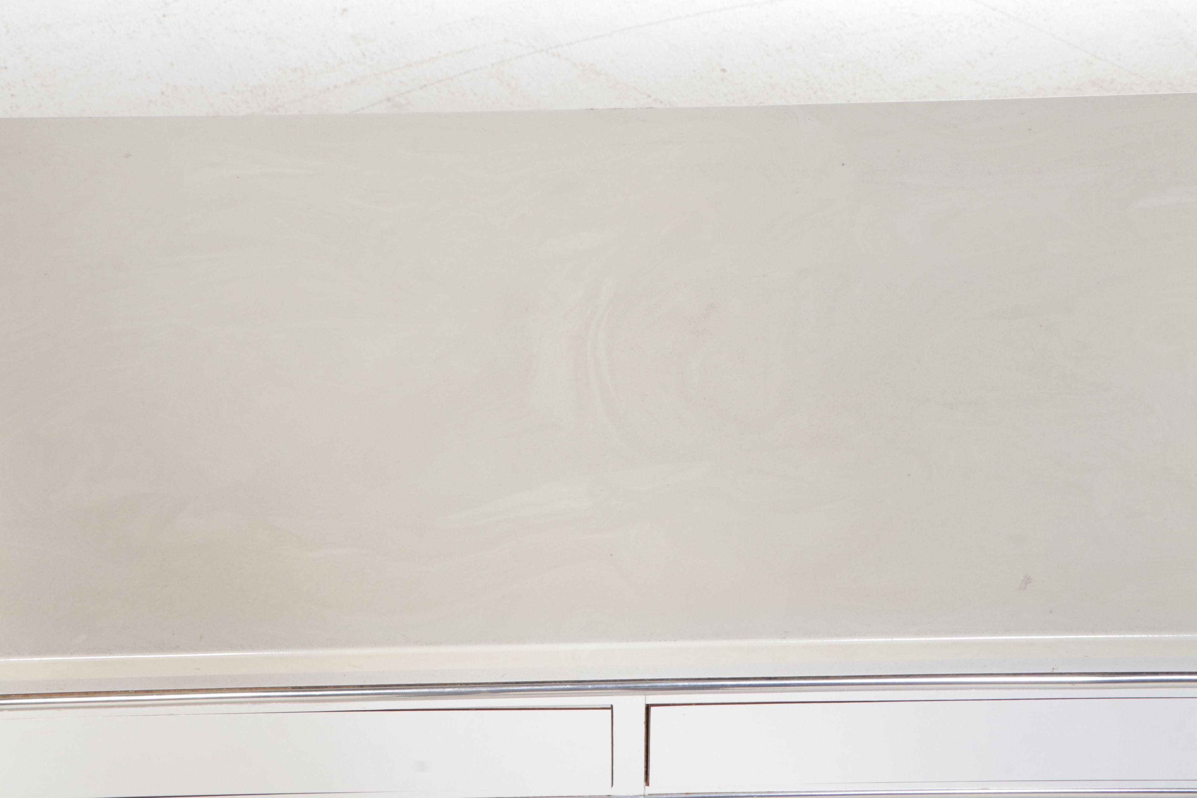 Modernist Style Marble and Laminate Buffet with Chrome and Acrylic Accents