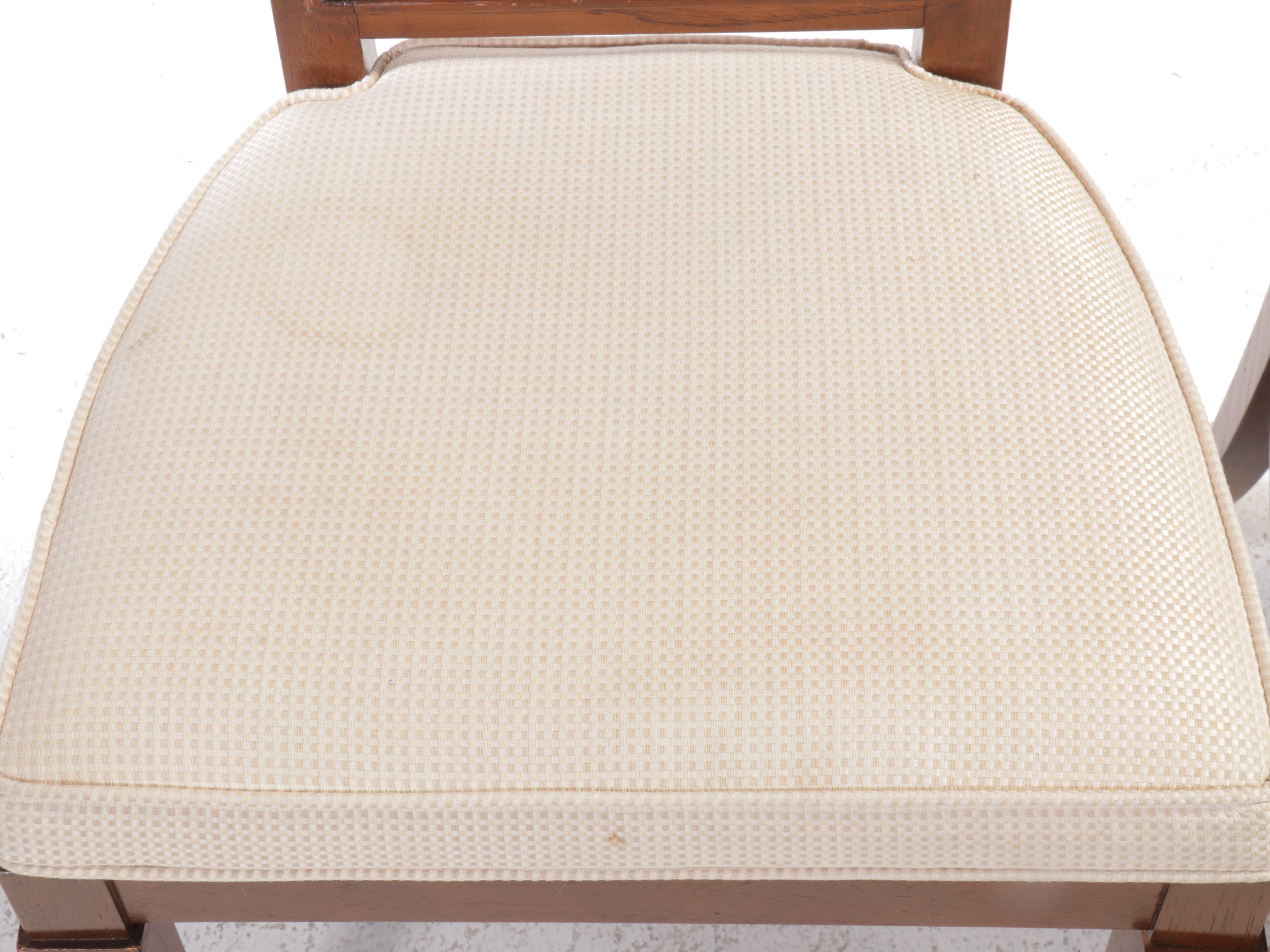 Seven-Piece French Provincial Style Dining Set with Cane-Back Chairs