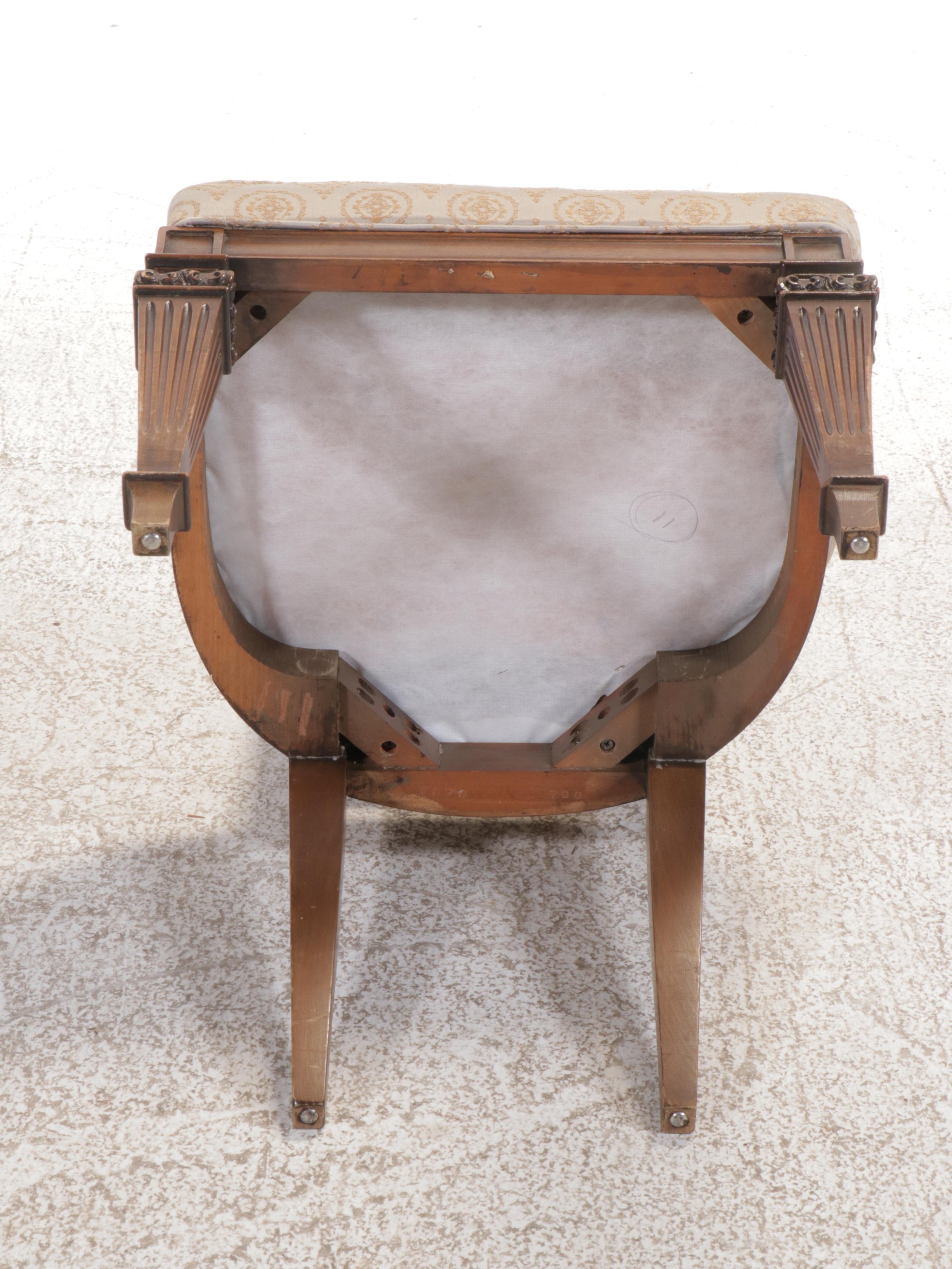 Seven-Piece French Provincial Style Dining Set with Cane-Back Chairs