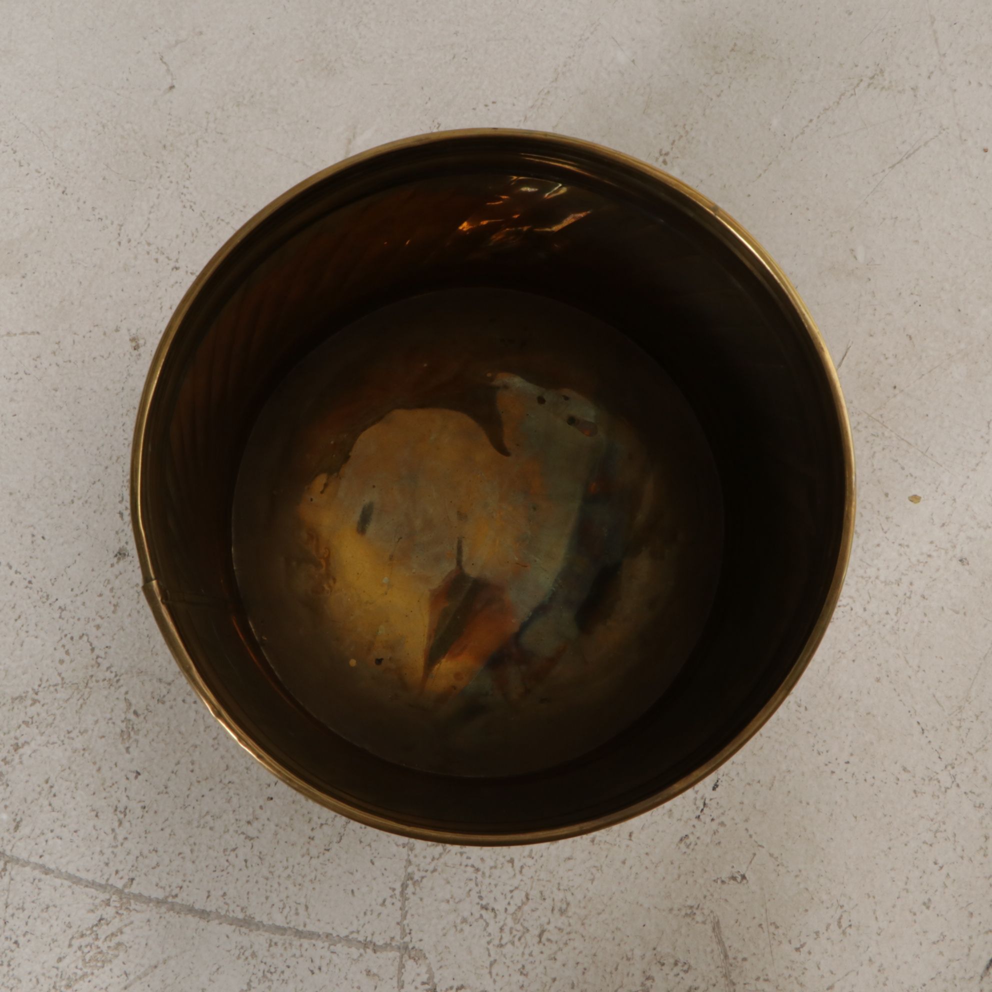 Footed Brass Firewood Holder with Brass Kindling Bucket