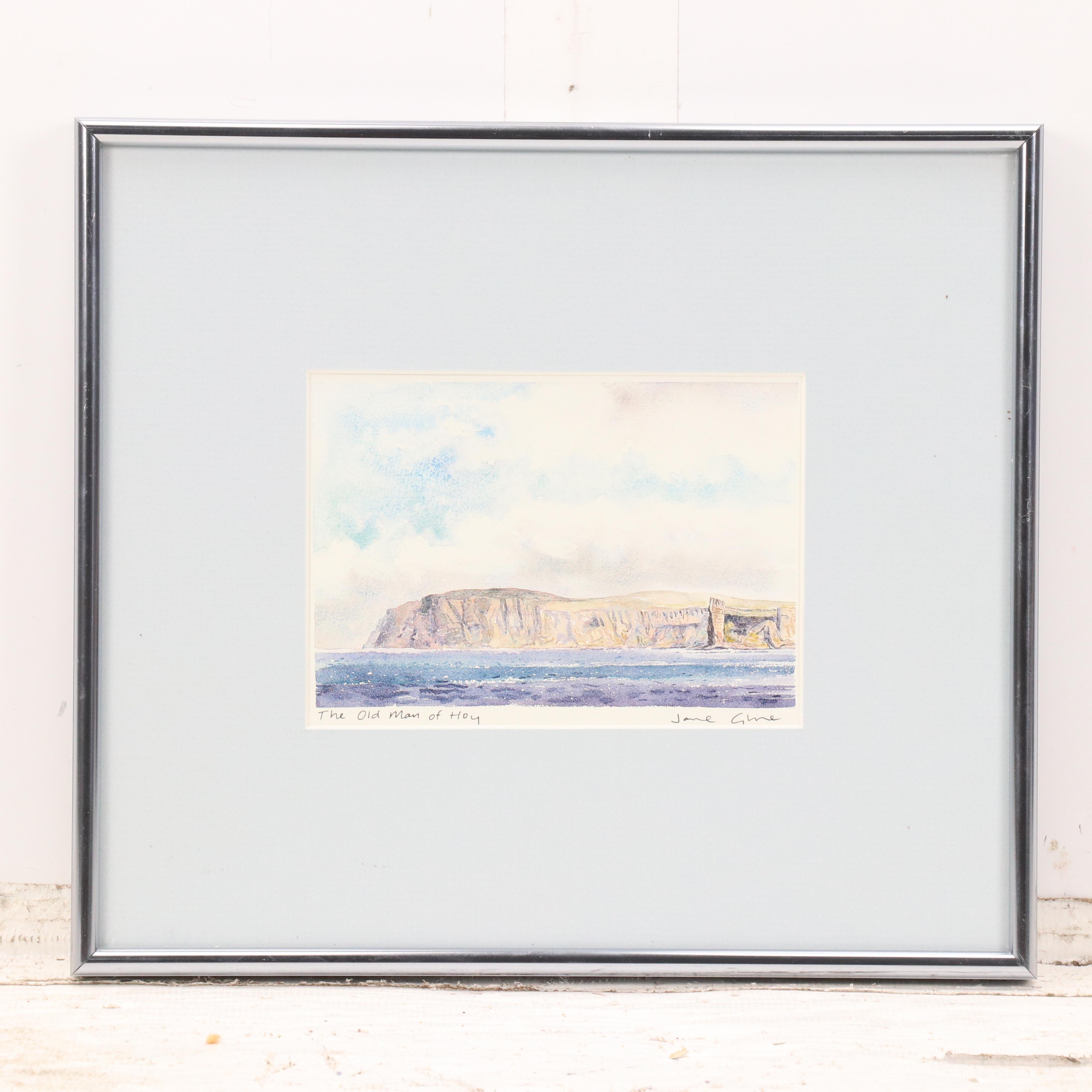 Paul Kershaw Engraving "Alt Dearg" and Jane Glue Offset Lithograph, Late 20th C.