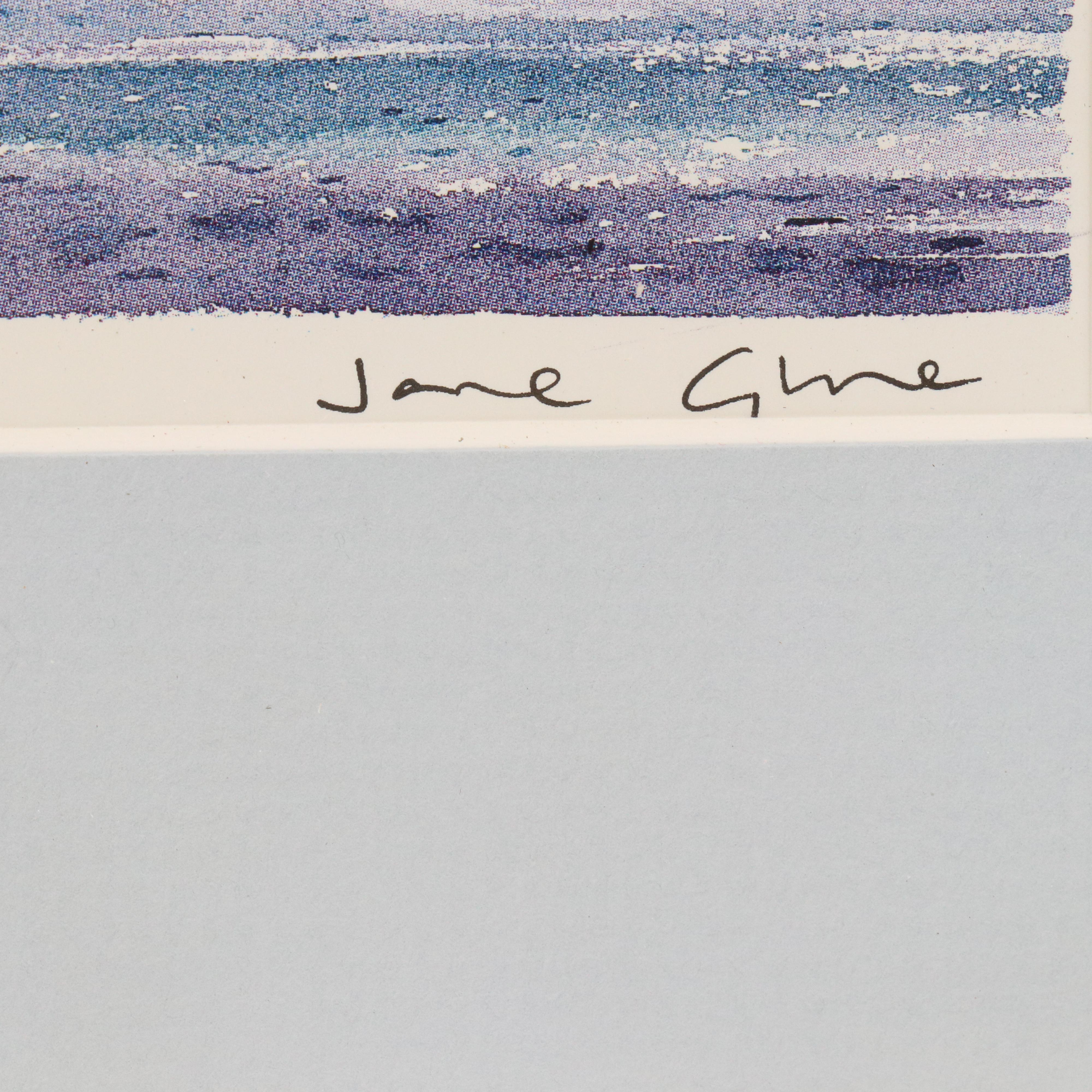 Paul Kershaw Engraving "Alt Dearg" and Jane Glue Offset Lithograph, Late 20th C.