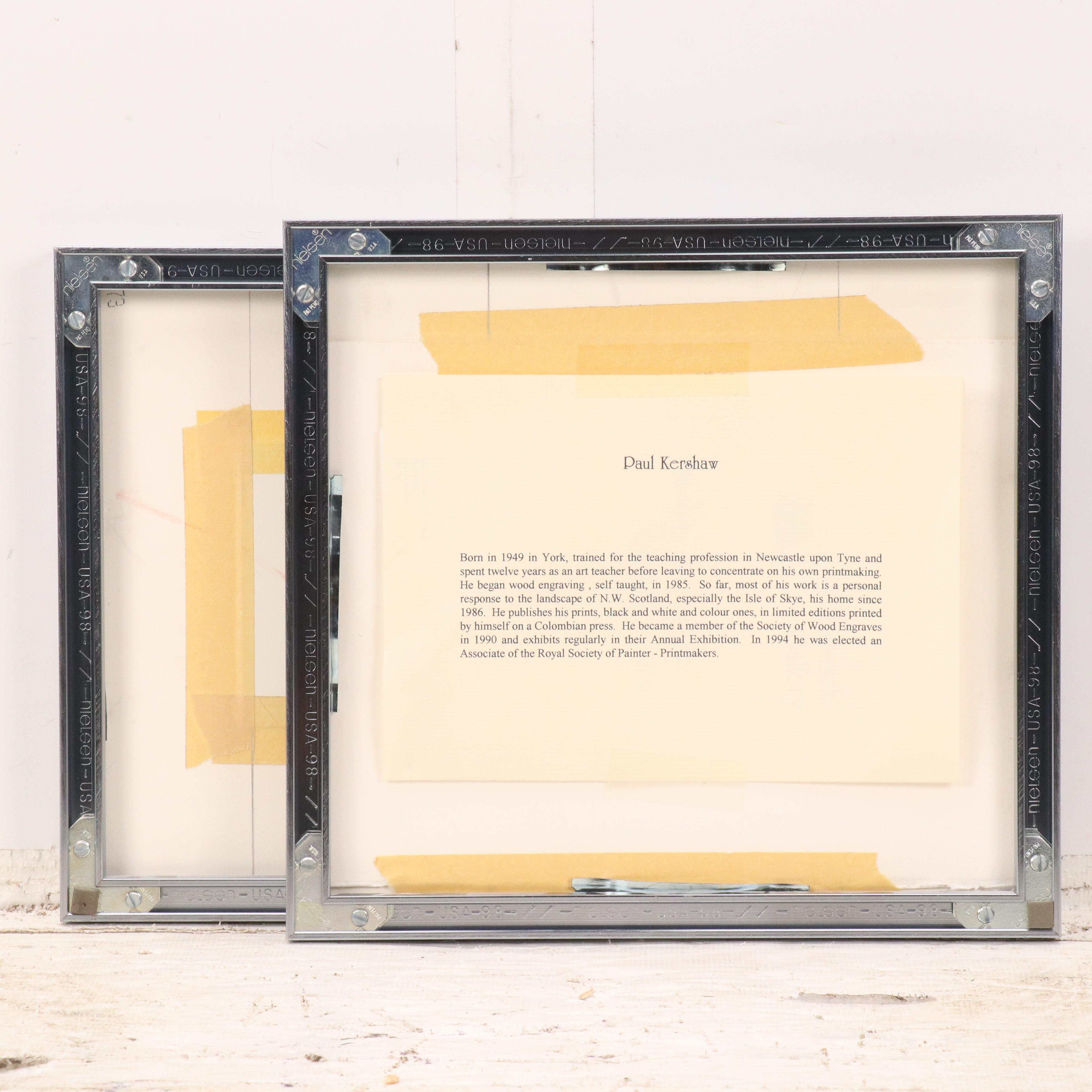 Paul Kershaw Engraving "Alt Dearg" and Jane Glue Offset Lithograph, Late 20th C.