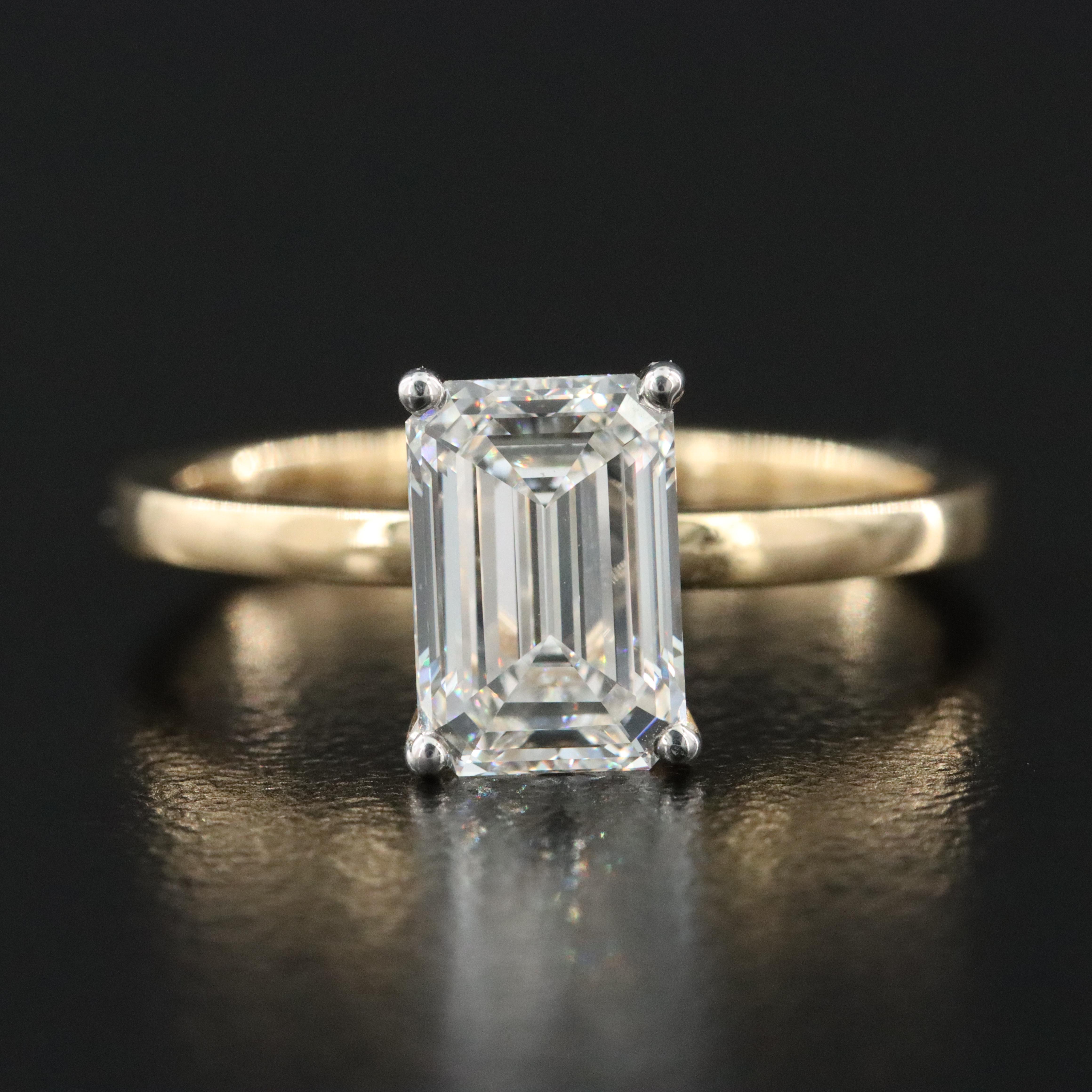 14K 1.60 CT Lab Grown Diamond Solitaire Ring with IGI Report