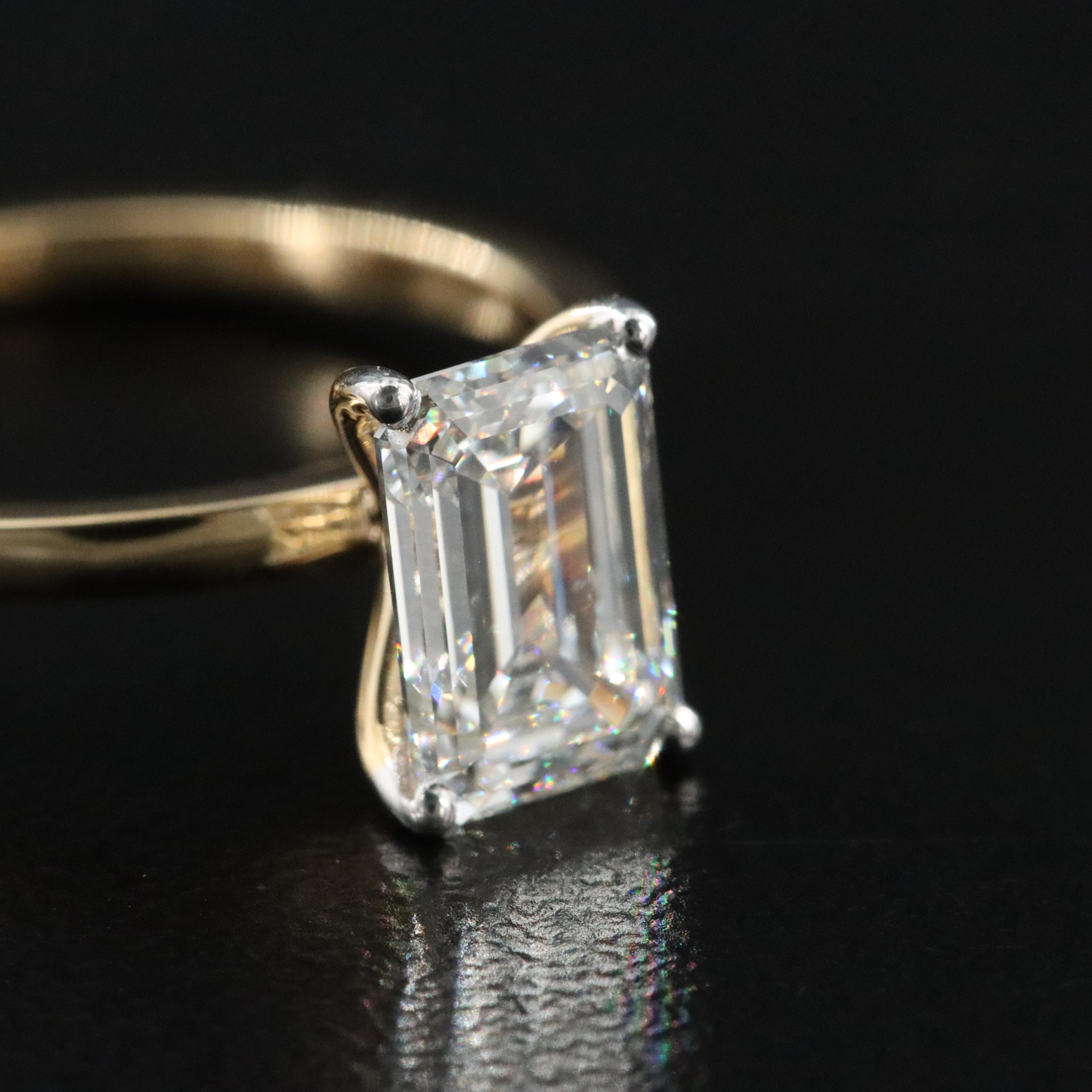 14K 1.60 CT Lab Grown Diamond Solitaire Ring with IGI Report