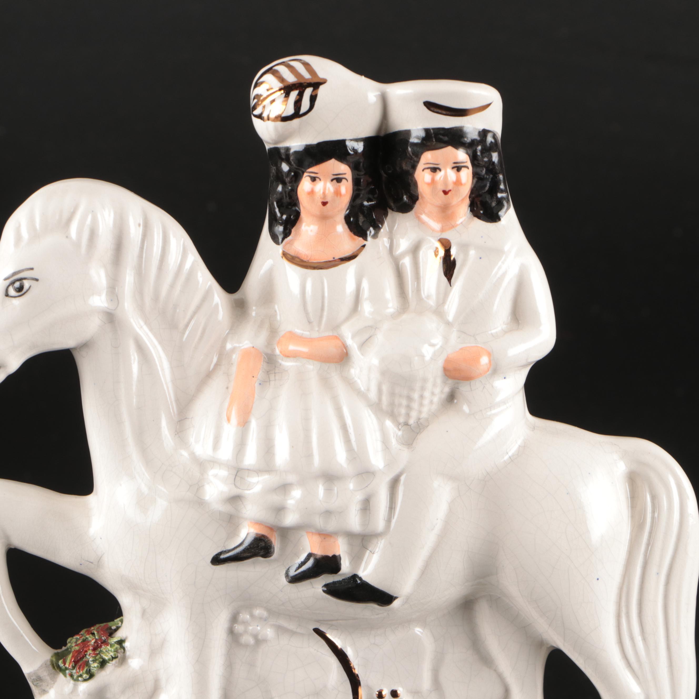 English Staffordshire "Going to Market" and "Returning Home" Figurines