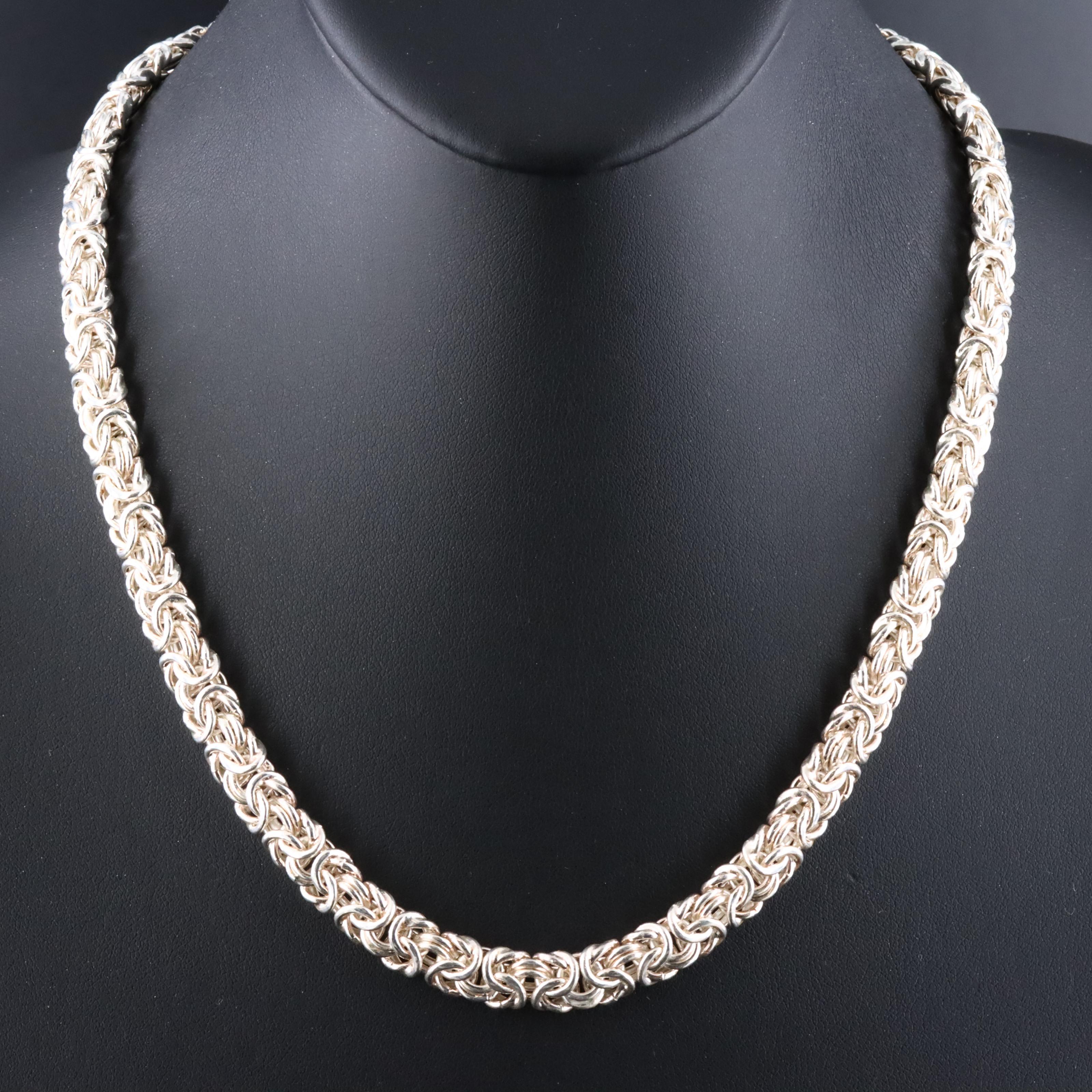 Italian Milor Sterling Byzantine Chain Necklace