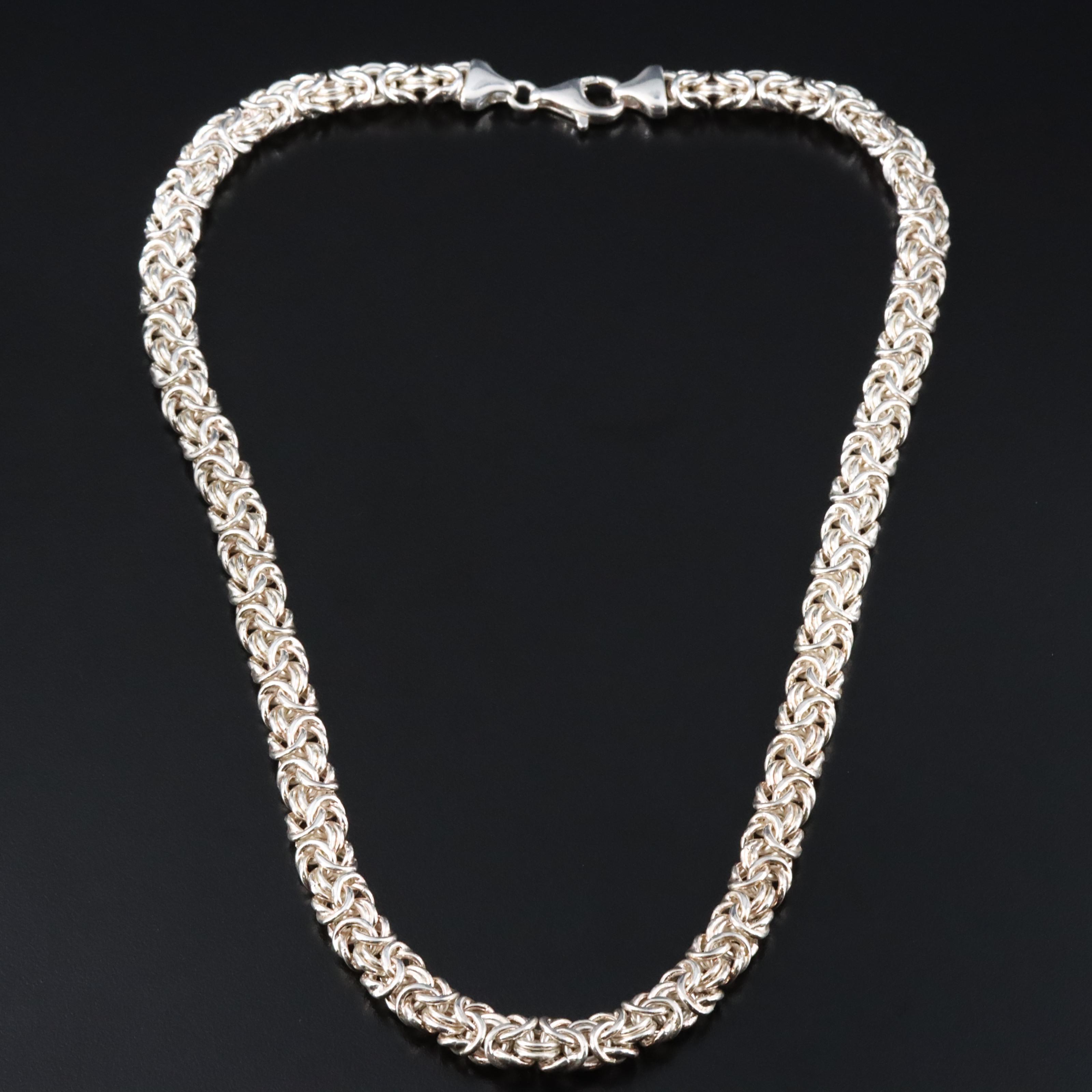 Italian Milor Sterling Byzantine Chain Necklace
