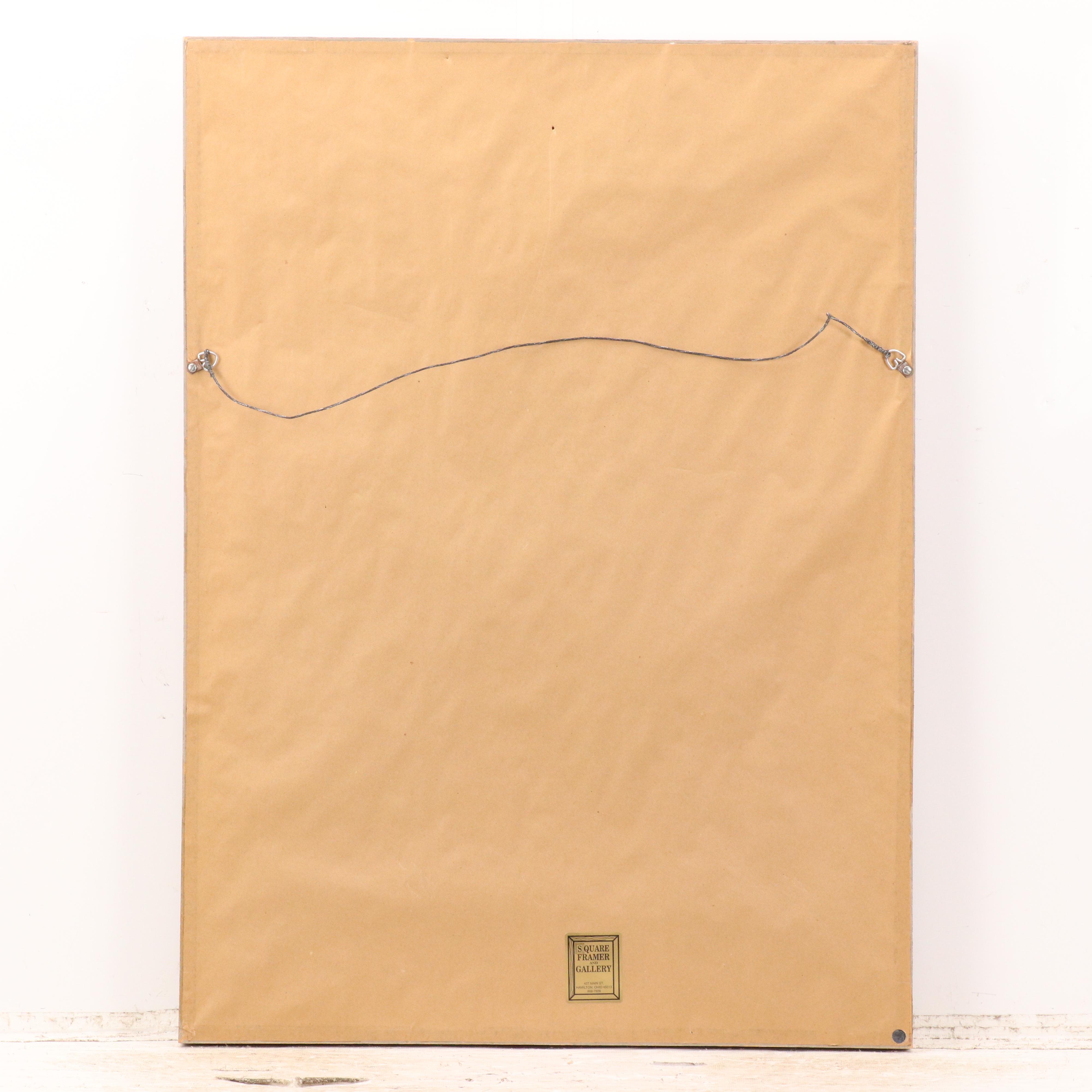 Carolyn Blish Watercolor Painting of Girl on Tree Swing, Late 20th Century