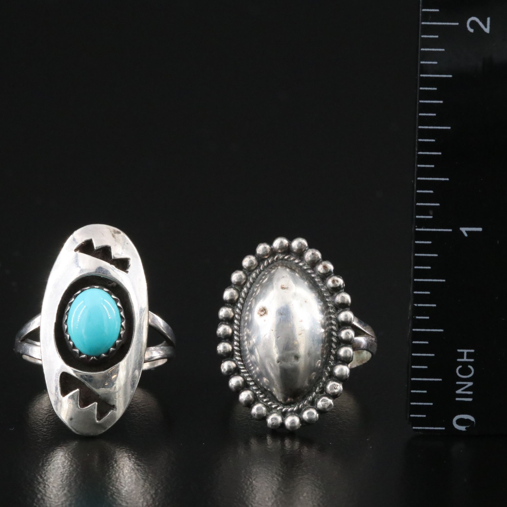 Southwestern Sterling, Turquoise, Coral and Mother-of-Pearl Ring Collection