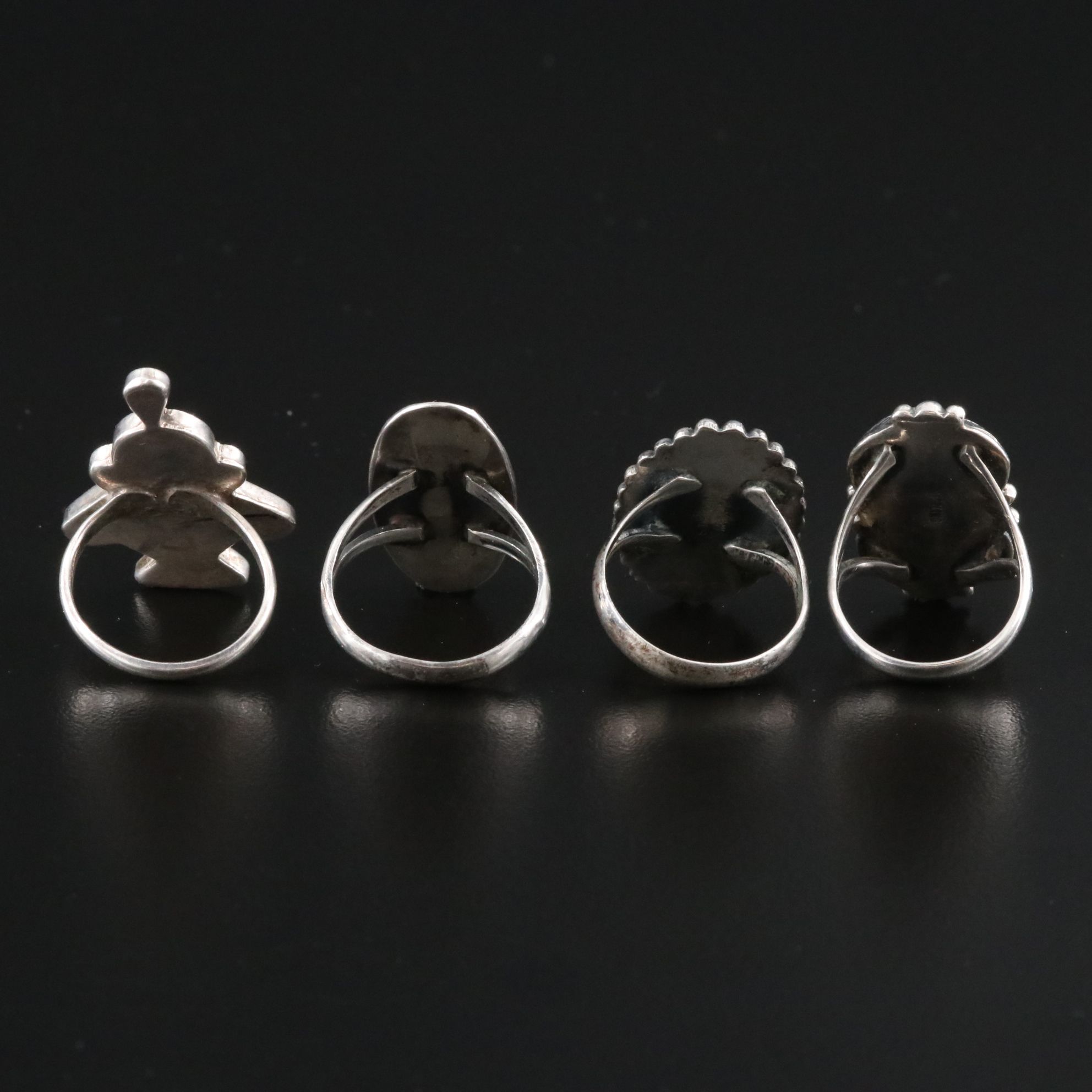 Southwestern Sterling, Turquoise, Coral and Mother-of-Pearl Ring Collection