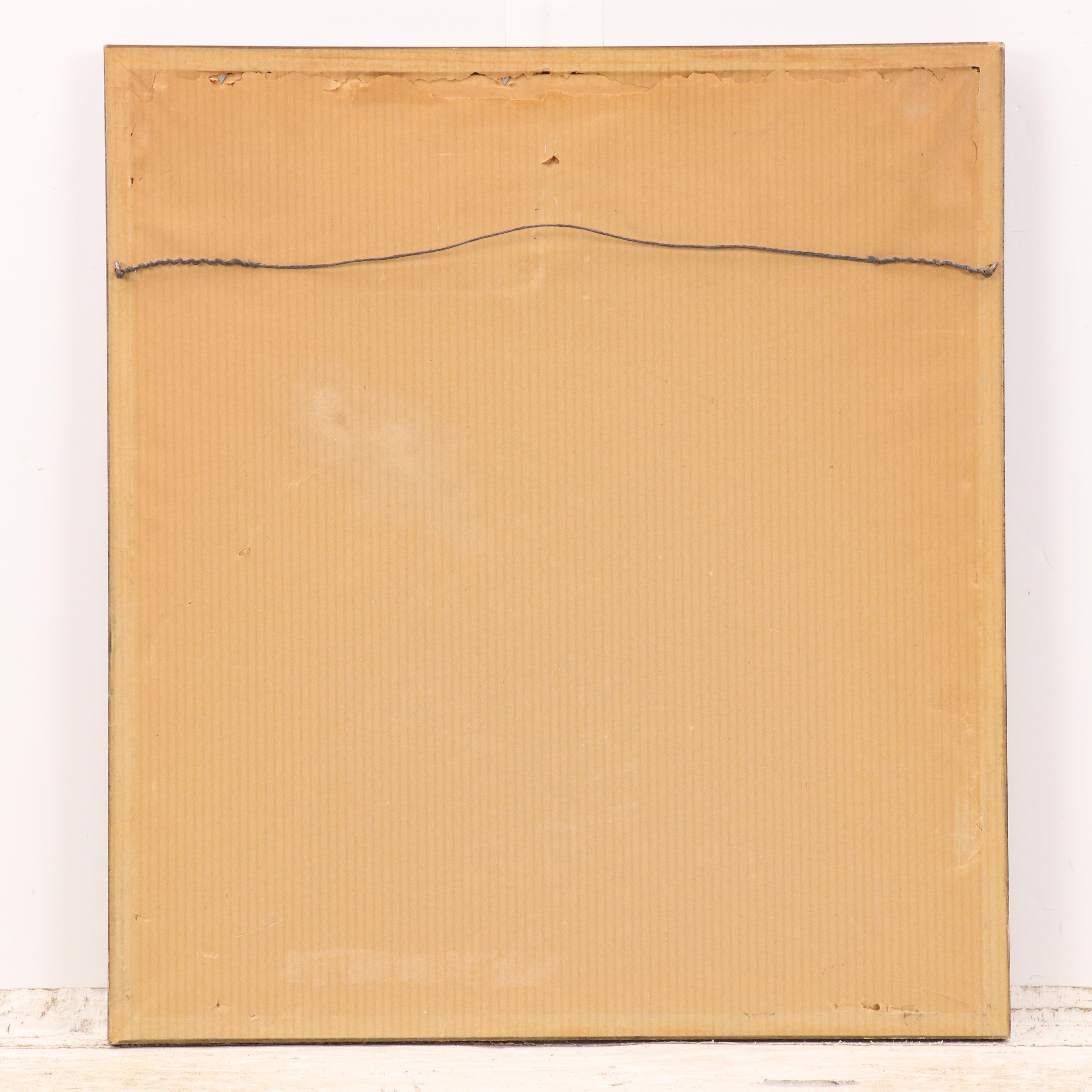 Japanese School Gouache Painting on Silk of Mother and Child with Blossoms