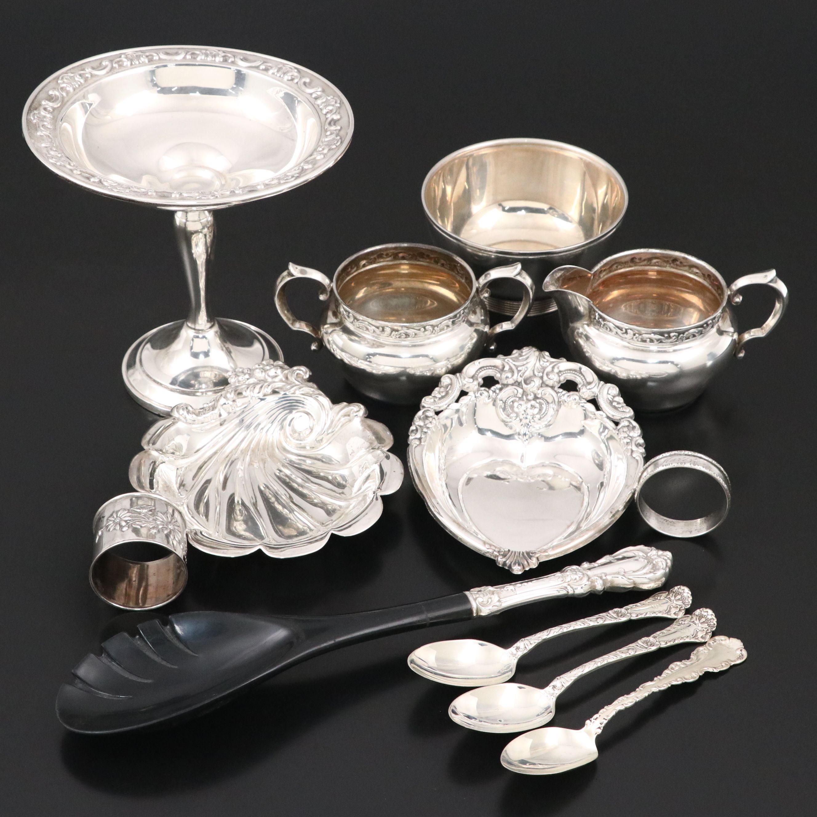 Gorham Sterling Compote, Lunt Sterling Bowls, and More Sterling Table Décor