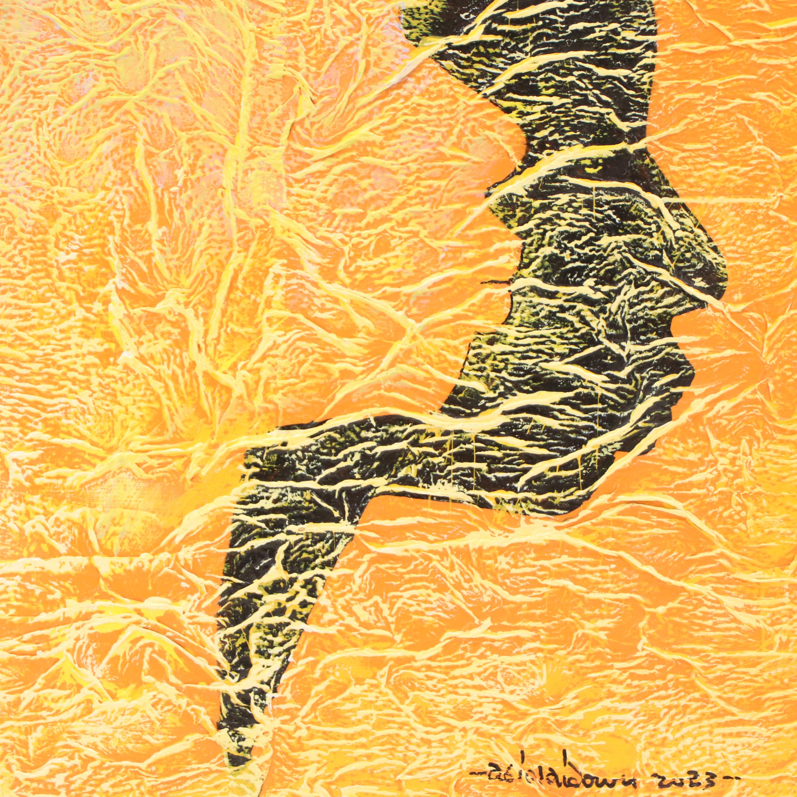 Abiola Idowu Acrylic Painting "Shadows of Love," 2023