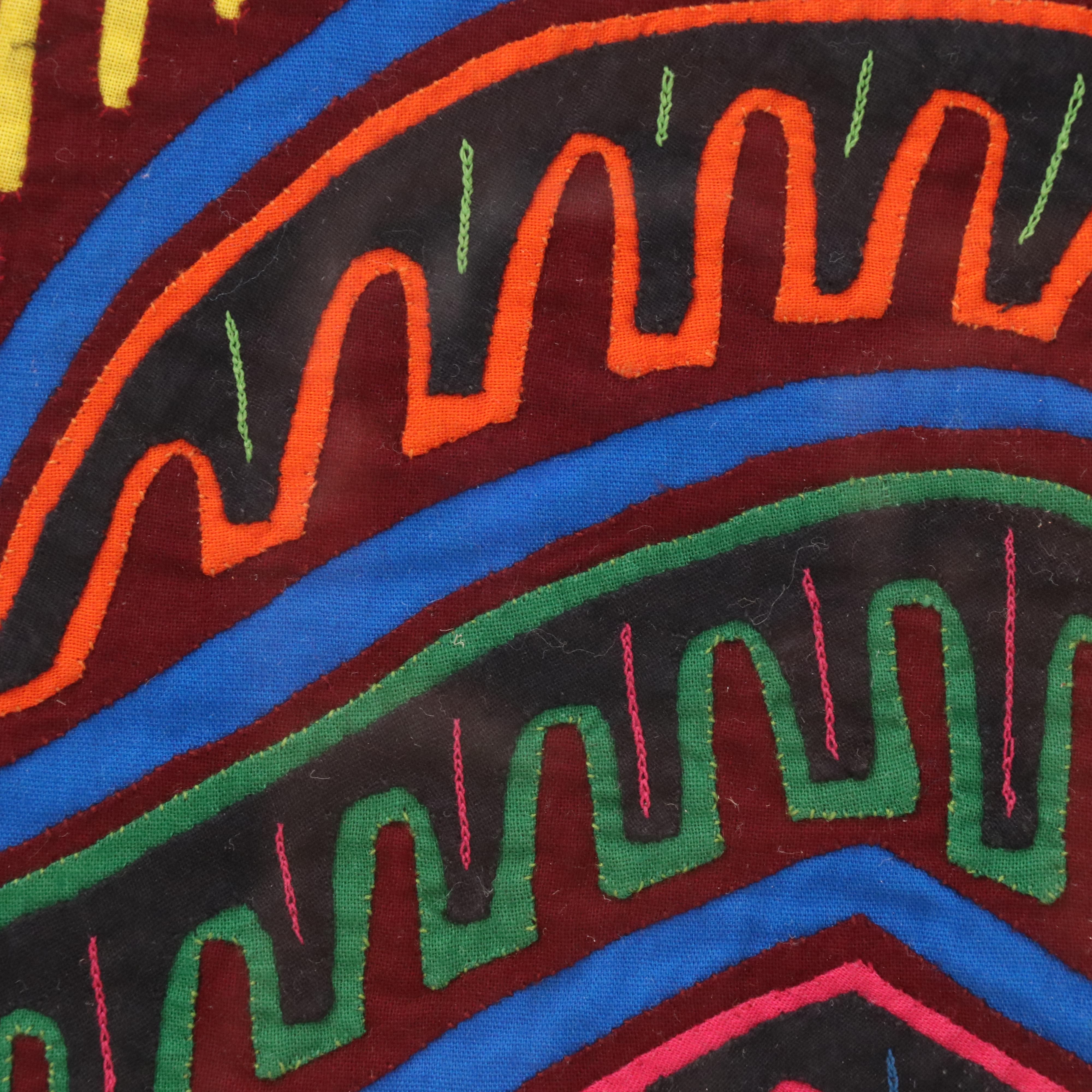 Kuna Mola Textile Folk Art of Rooster and Snake, 20th - 21st Century