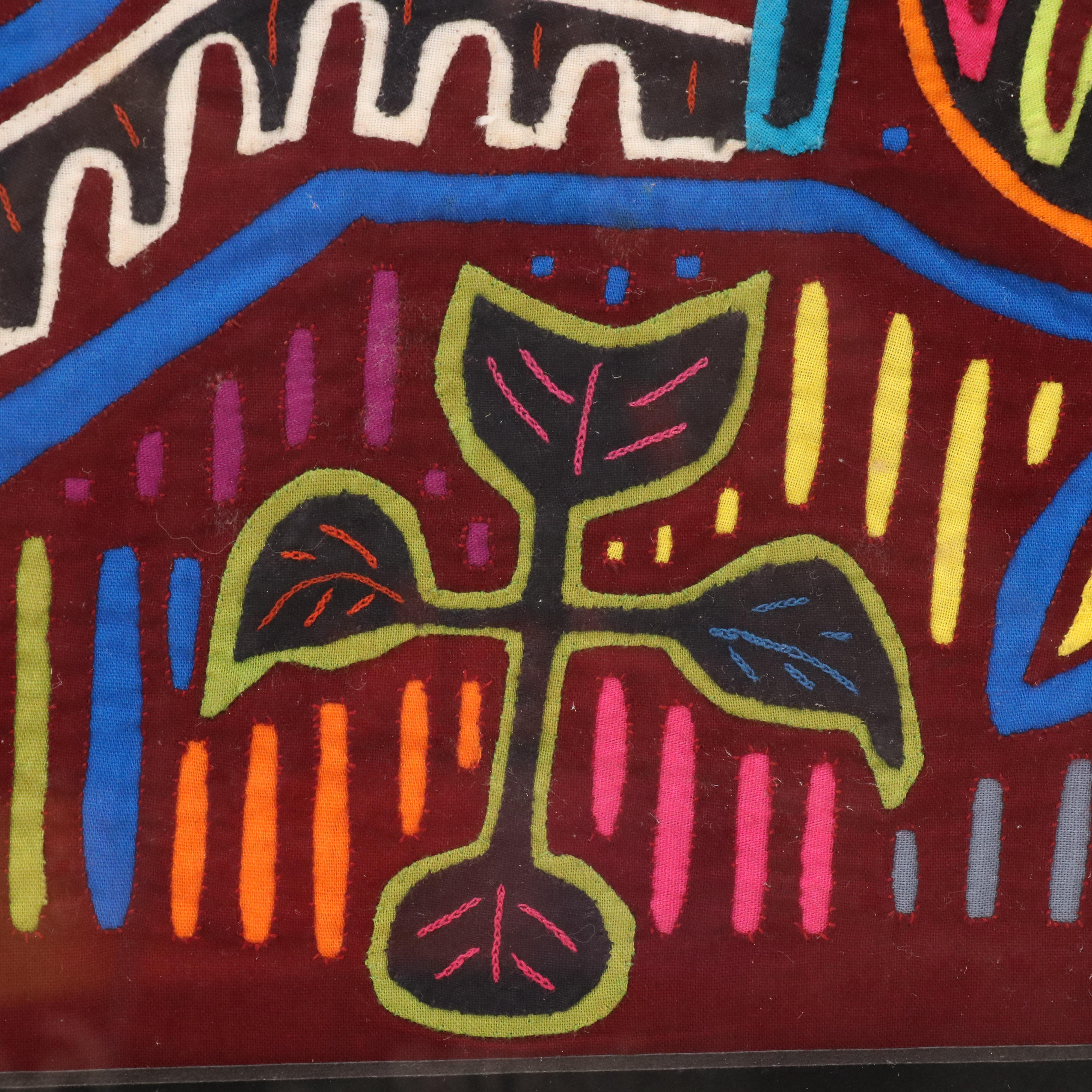 Kuna Mola Textile Folk Art of Rooster and Snake, 20th - 21st Century