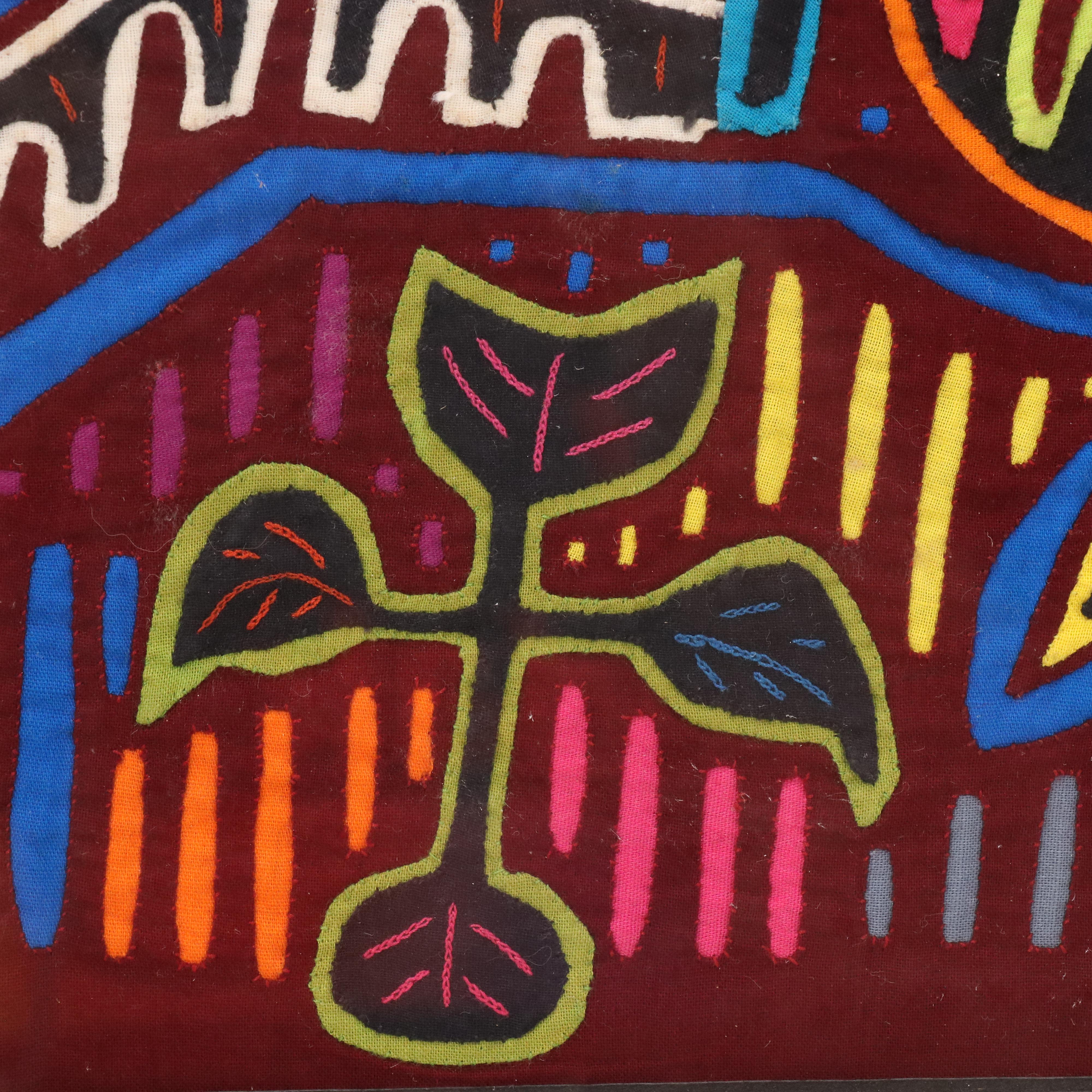 Kuna Mola Textile Folk Art of Rooster and Snake, 20th - 21st Century