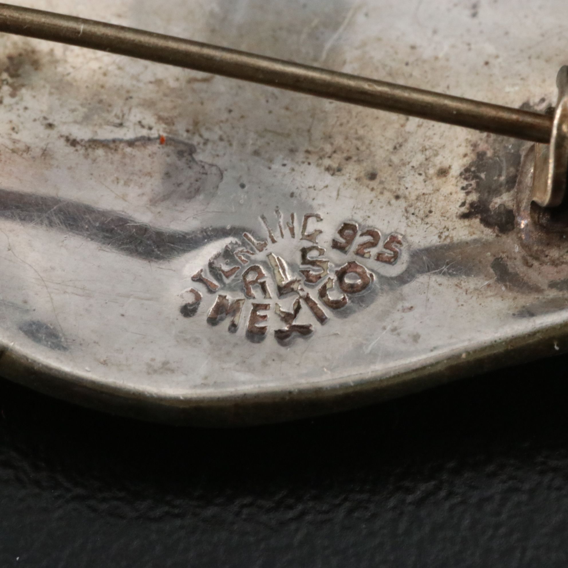 Mexican Sterling Abalone Leaf Brooch