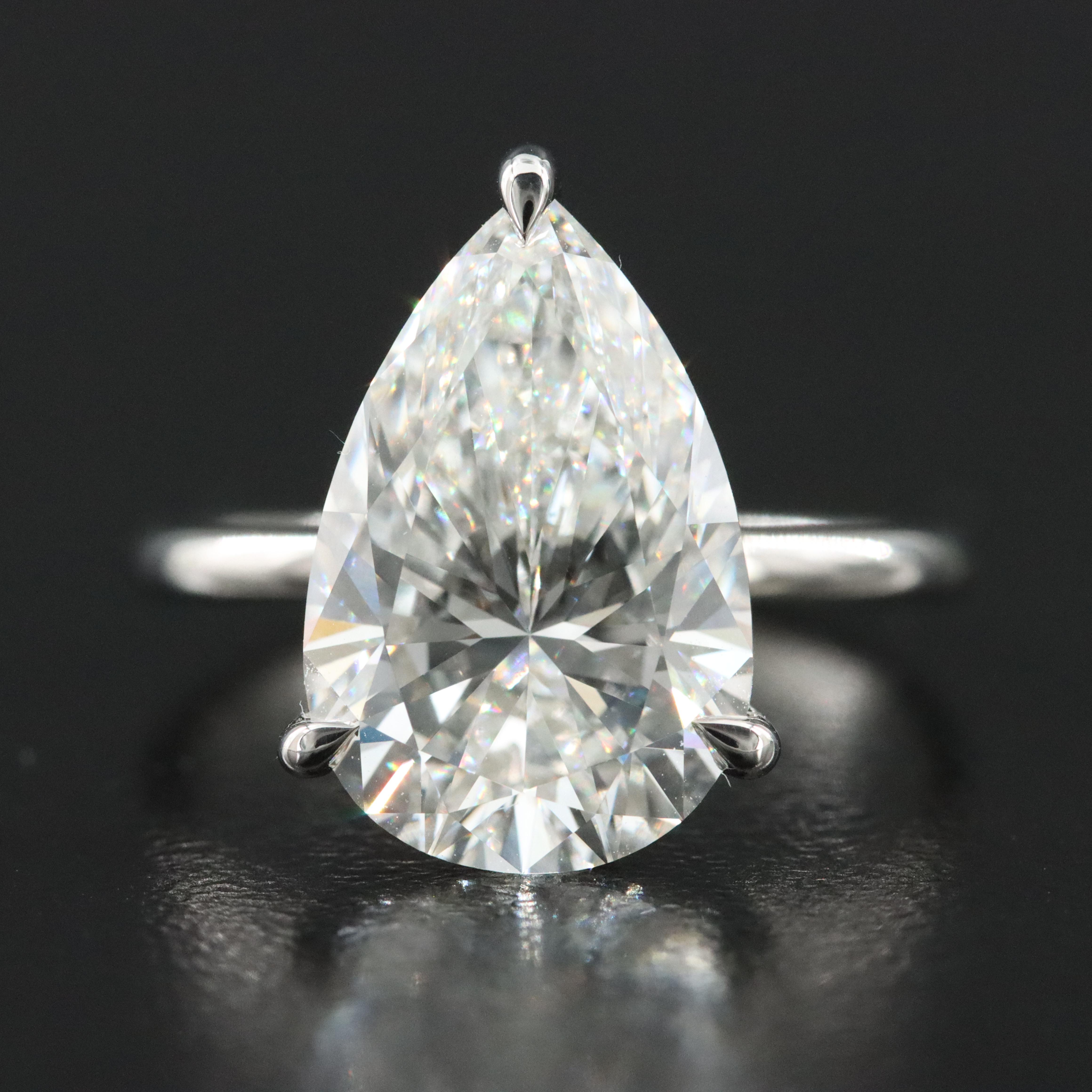 Platinum 4.90 CT Lab Grown Diamond Solitaire Ring with IGI Report