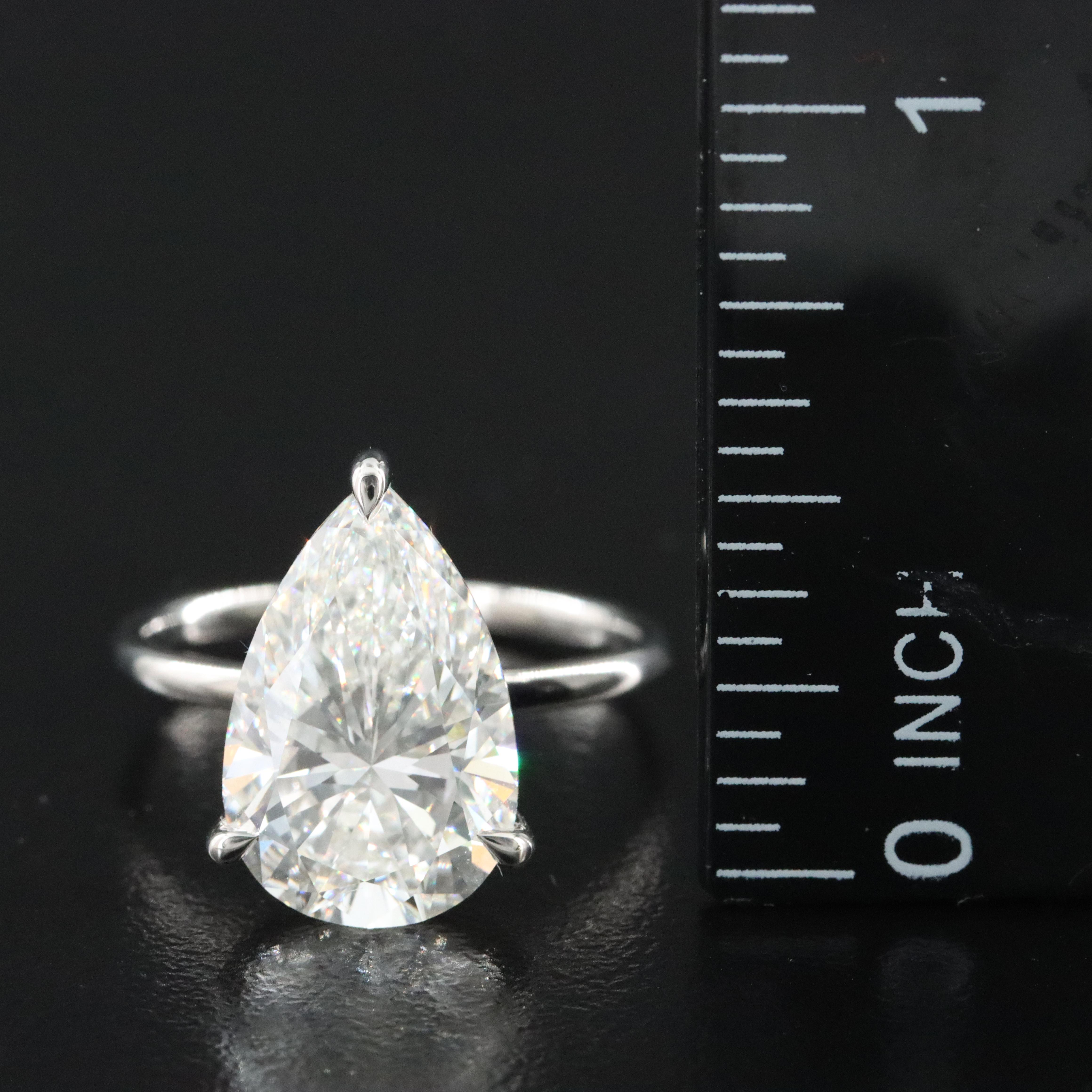 Platinum 4.90 CT Lab Grown Diamond Solitaire Ring with IGI Report