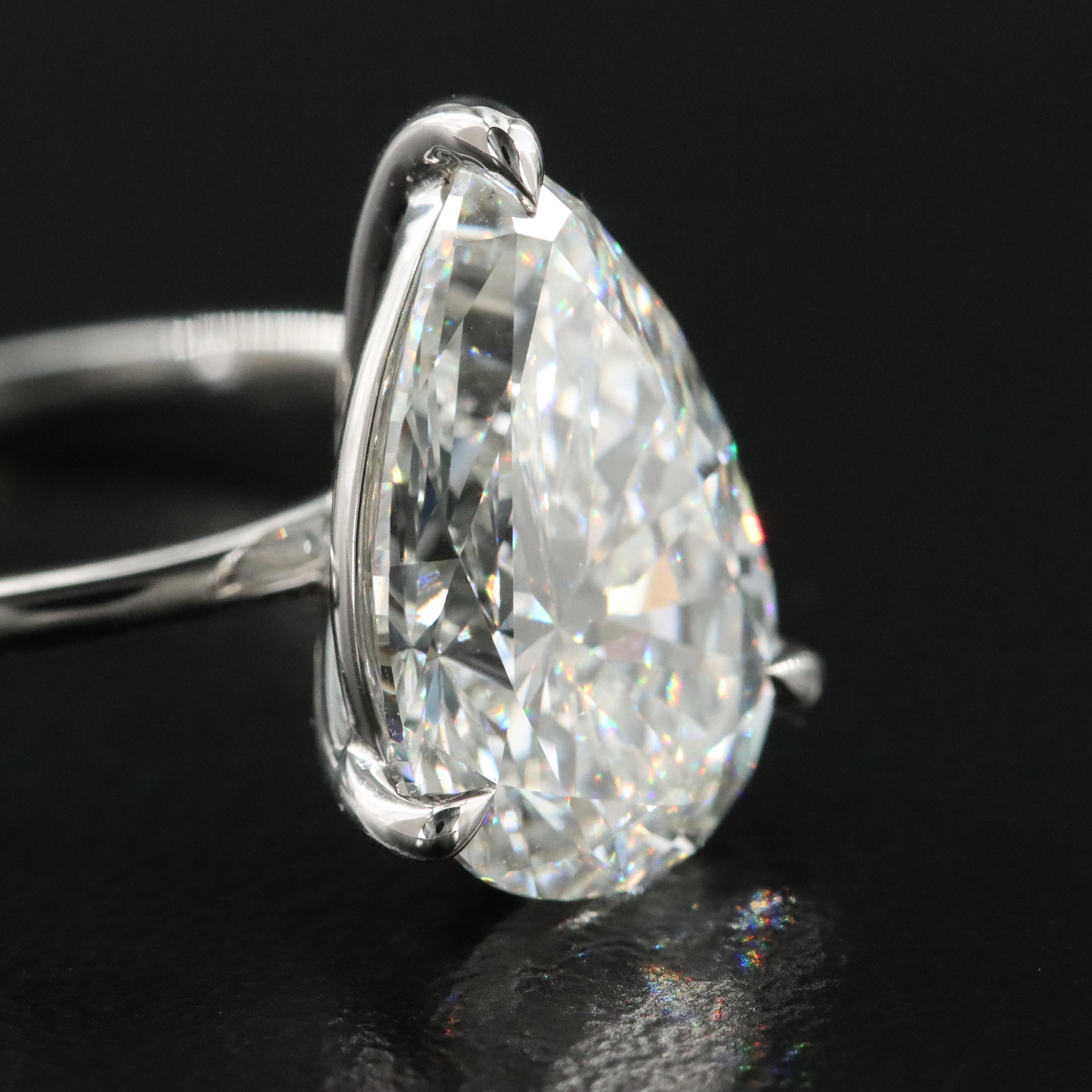 Platinum 4.90 CT Lab Grown Diamond Solitaire Ring with IGI Report