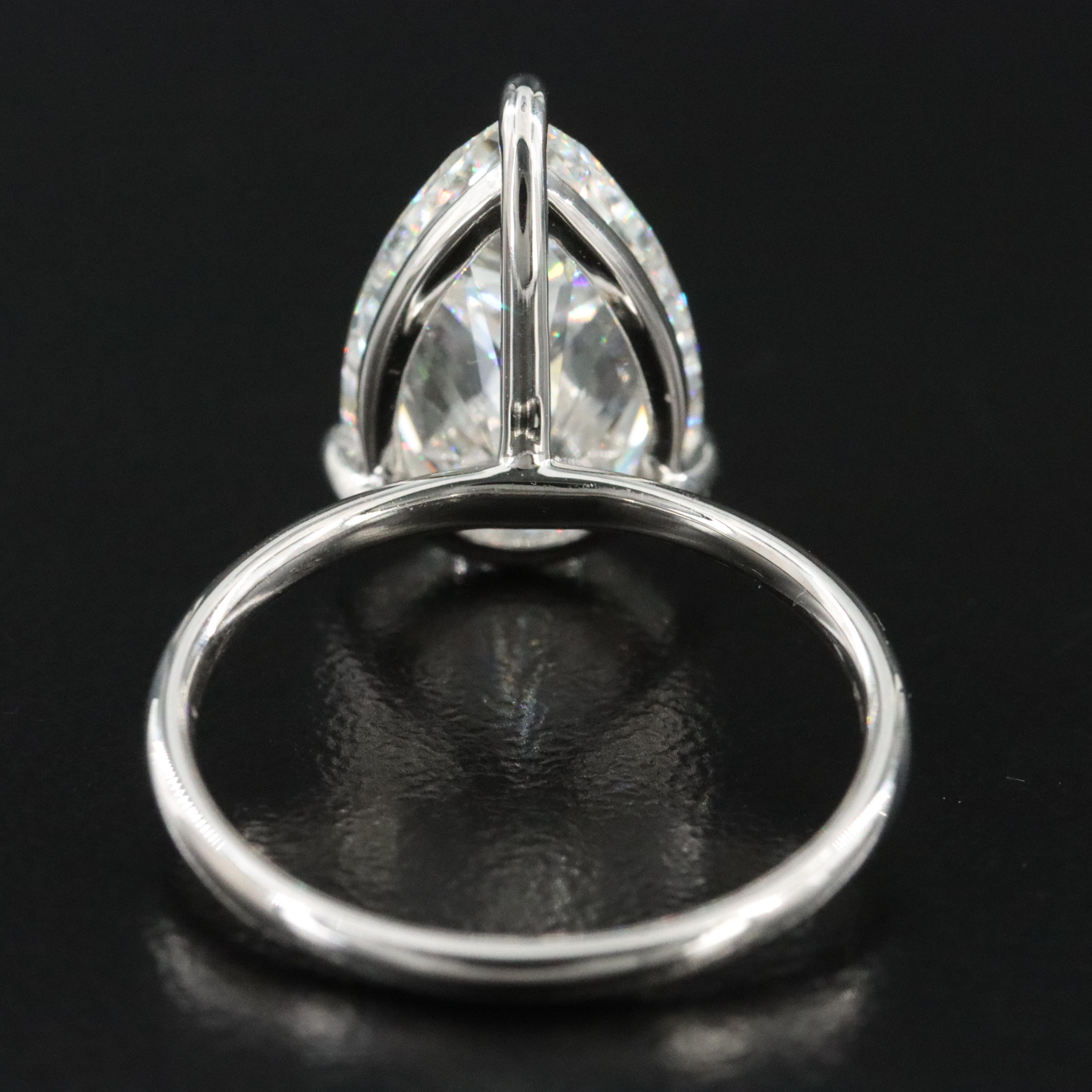 Platinum 4.90 CT Lab Grown Diamond Solitaire Ring with IGI Report