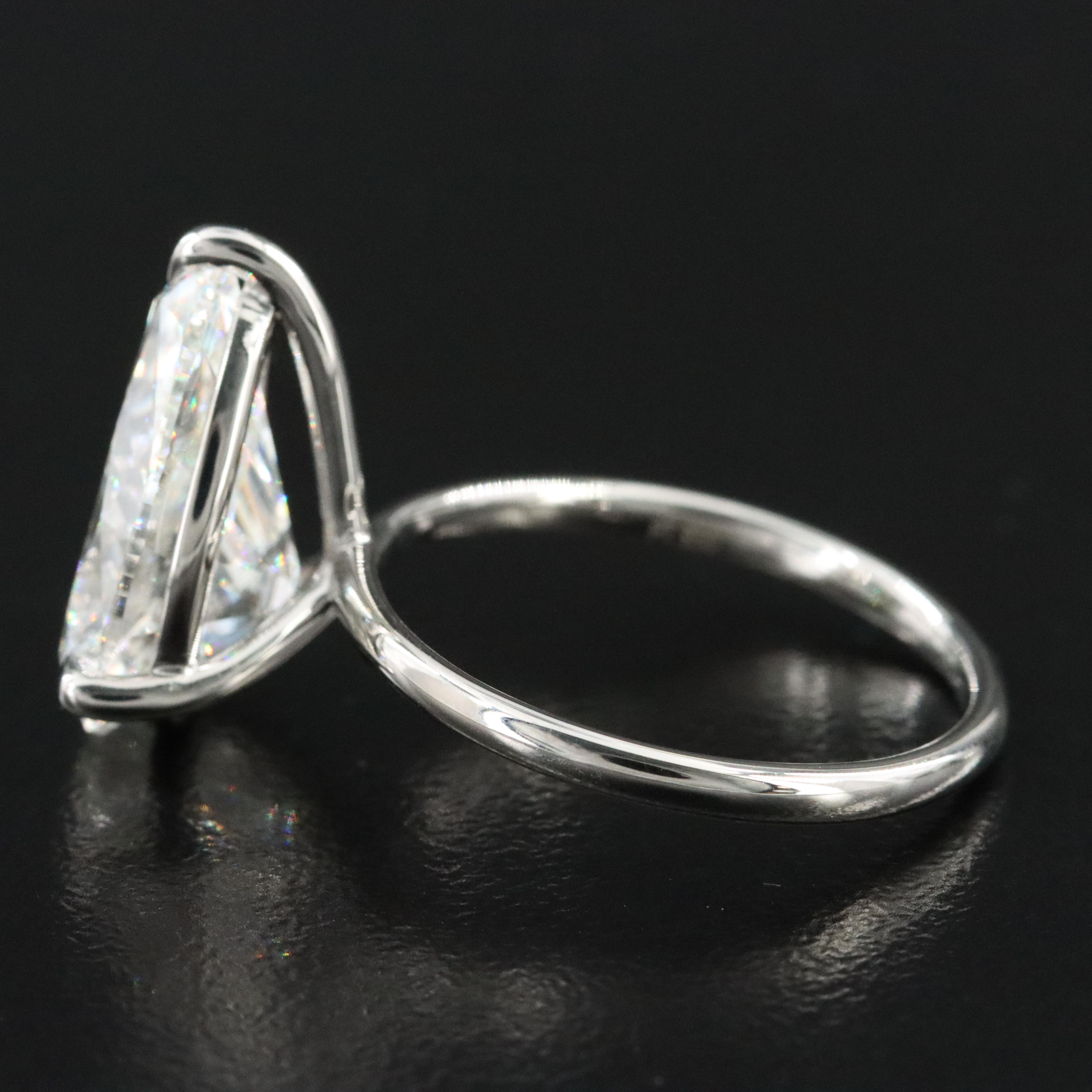 Platinum 4.90 CT Lab Grown Diamond Solitaire Ring with IGI Report