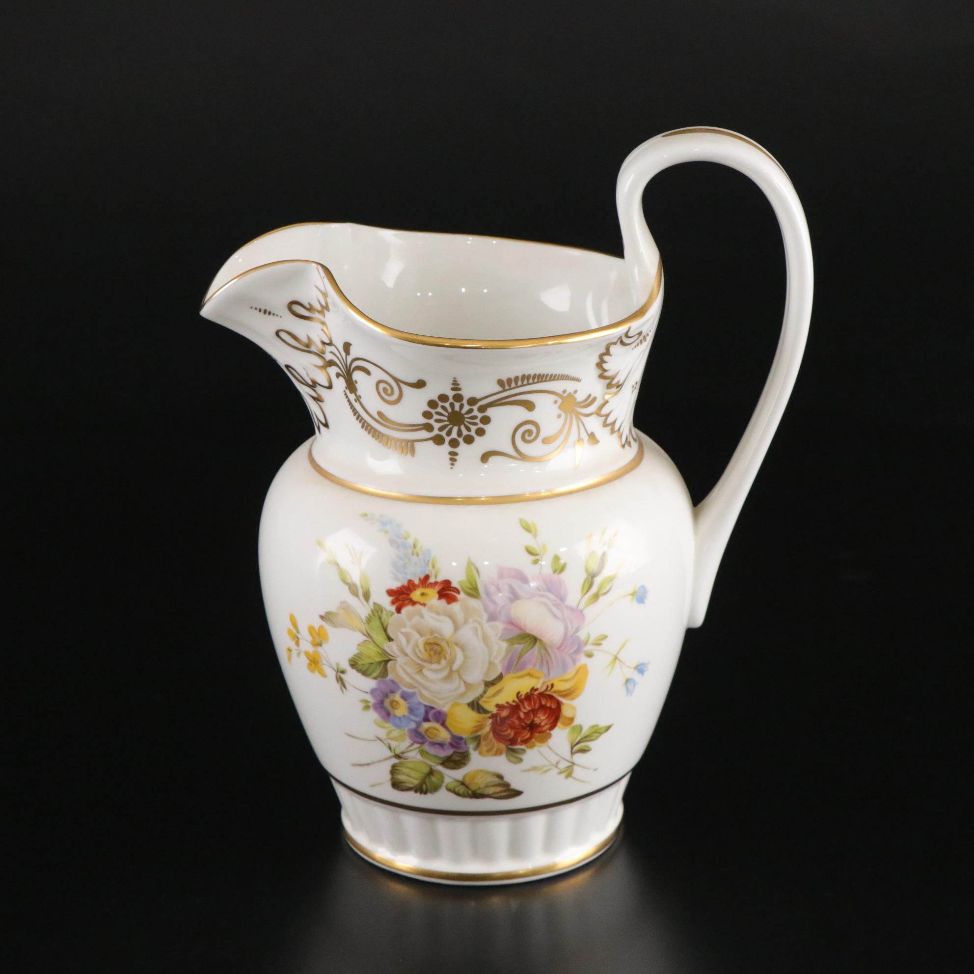 Lenox Smithsonian "Tucker" Pitcher & "Vienna" Teacup with "Serenade" Globe Vase