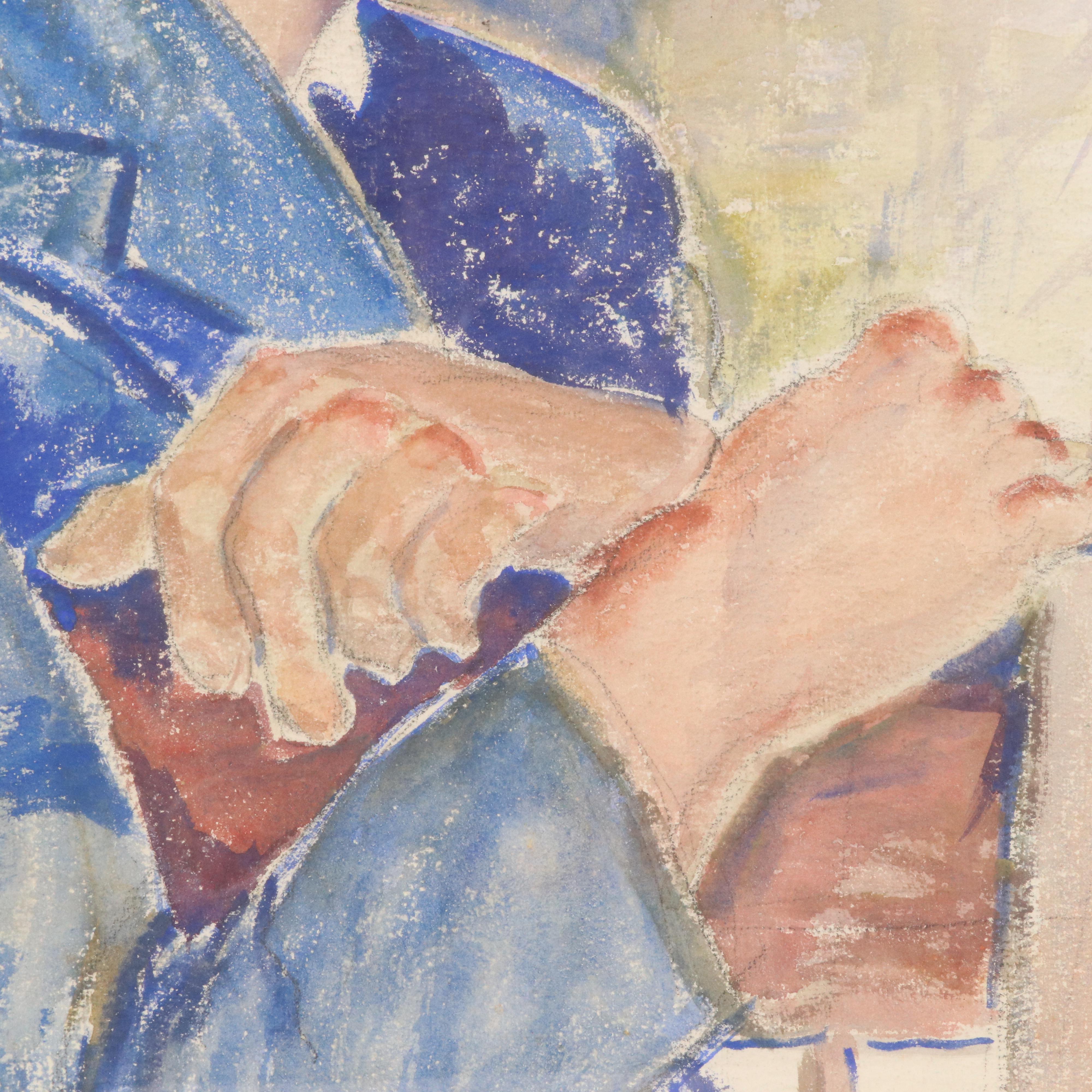 Watercolor Portrait of Man with Red Hair, Late 20th–21st Century