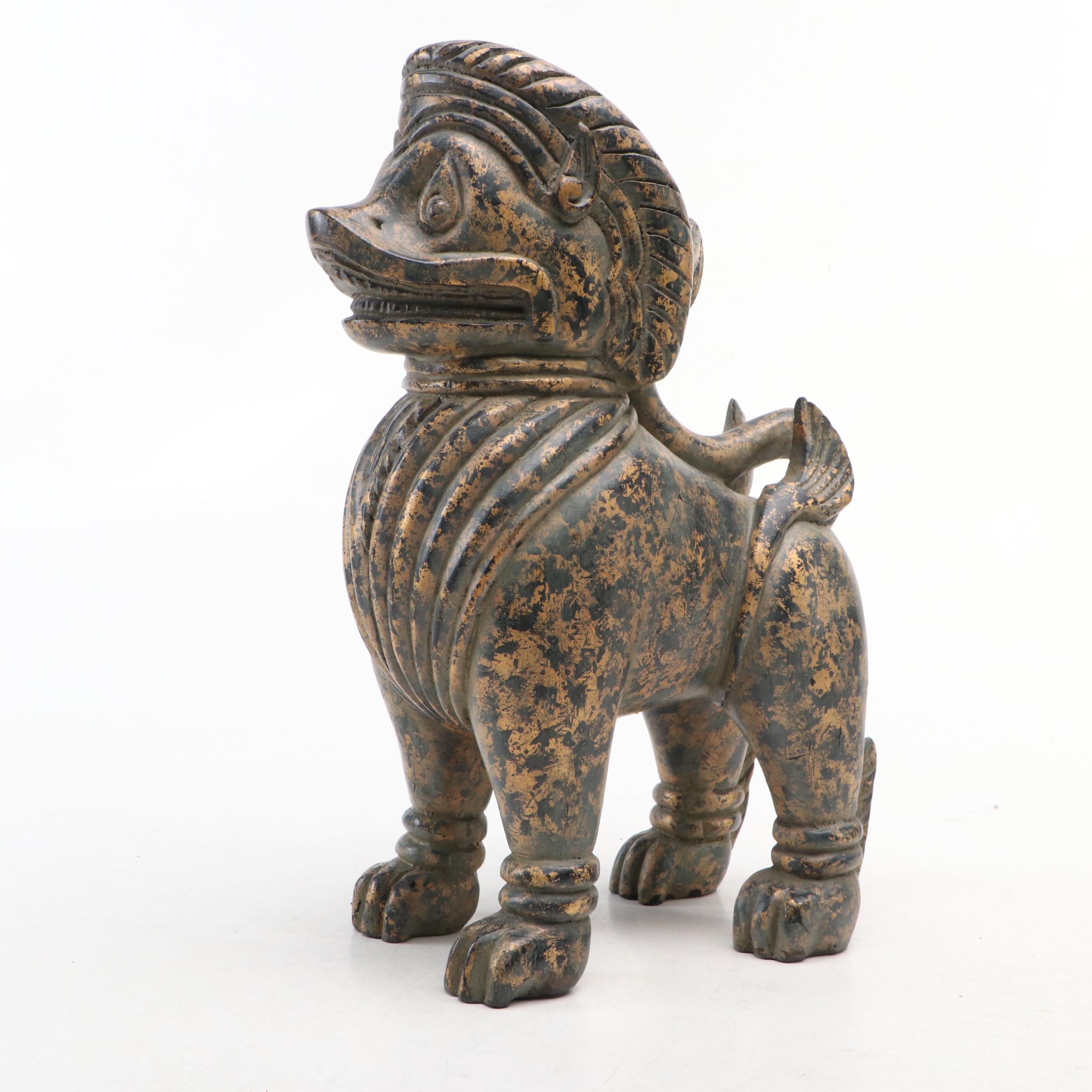 Spanish Plaster Guardian Lion