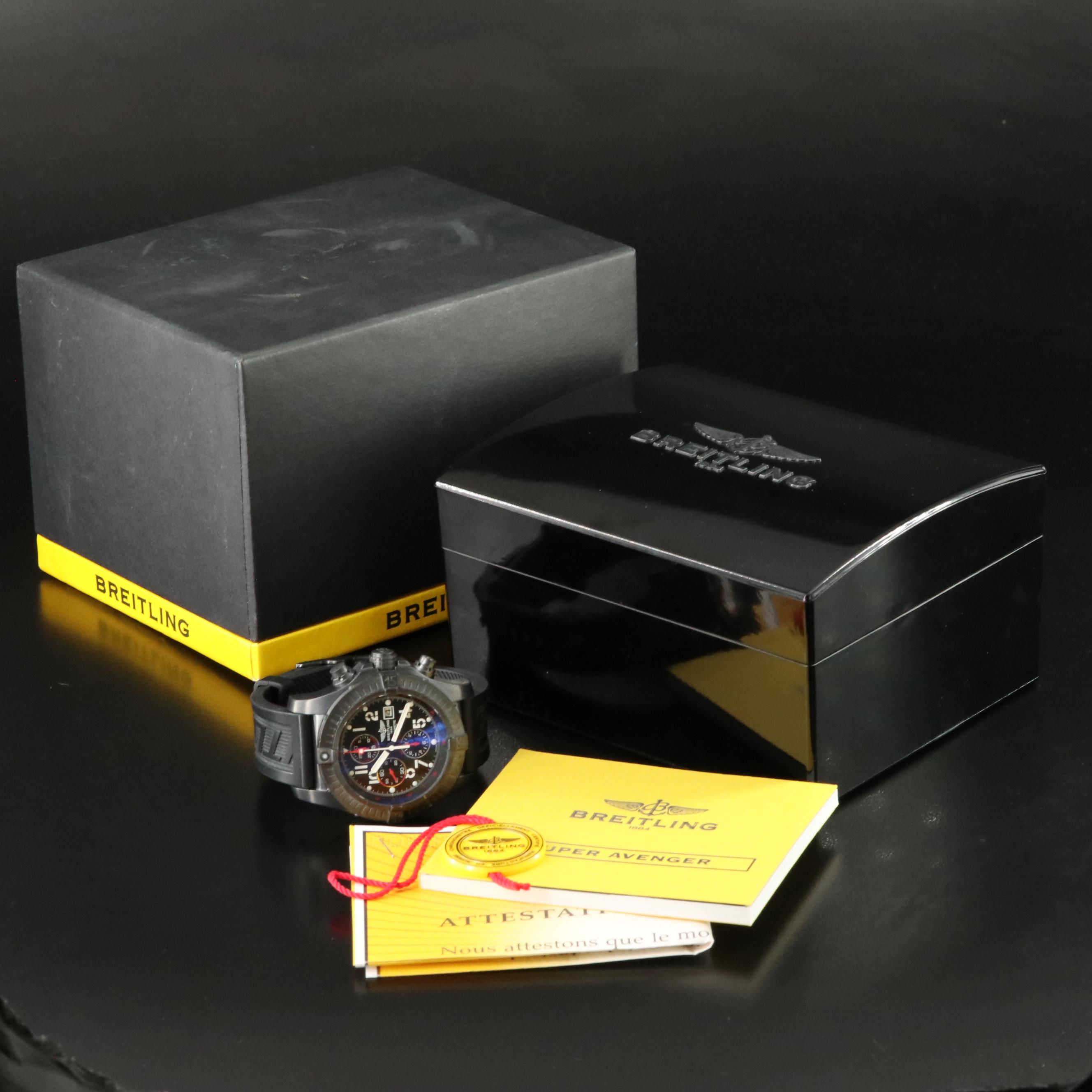 Breitling Super Avenger Black Steel Chronograph Limited Edition Watch