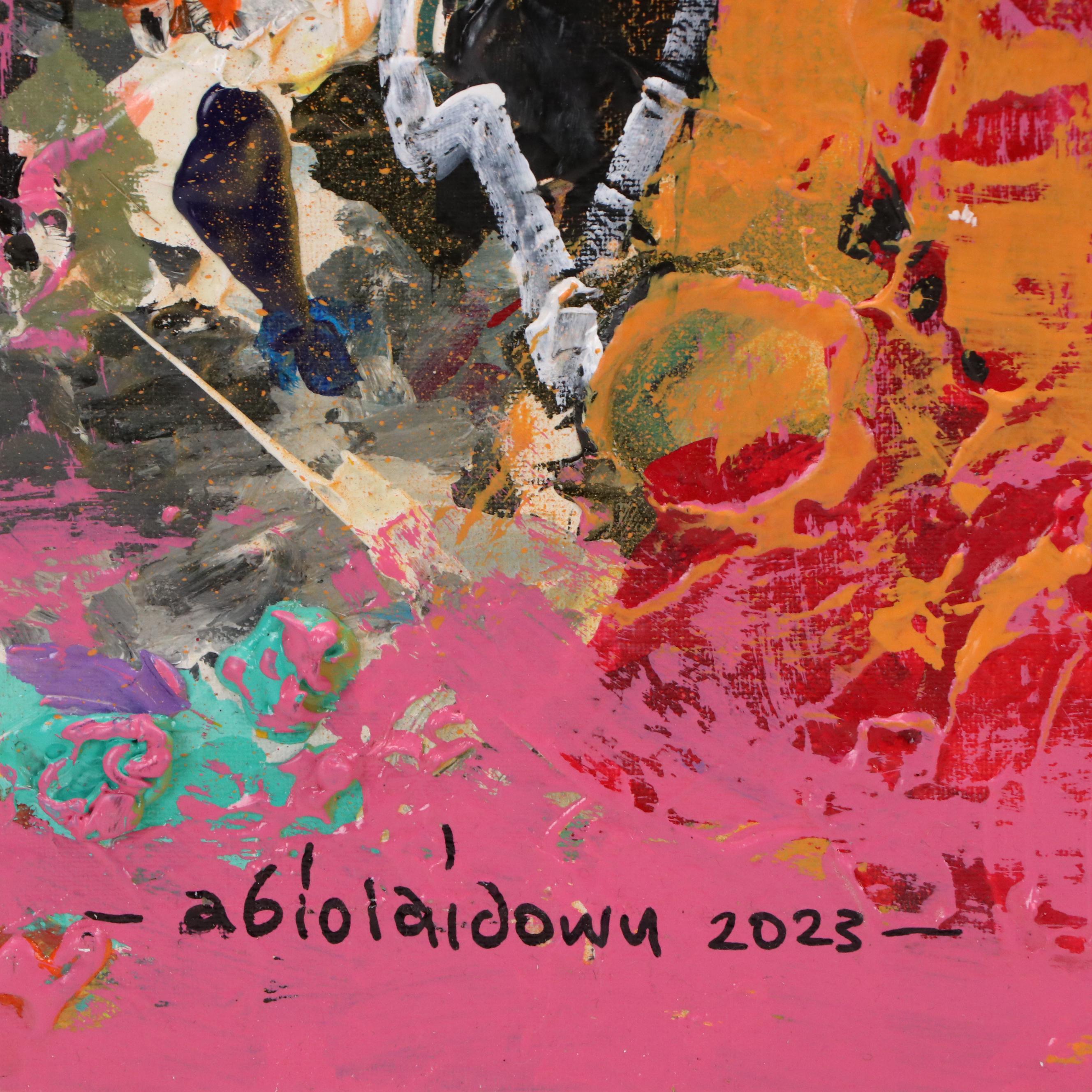 Abiola Idowu Stylized Acrylic Portrait "Infinity," 2023