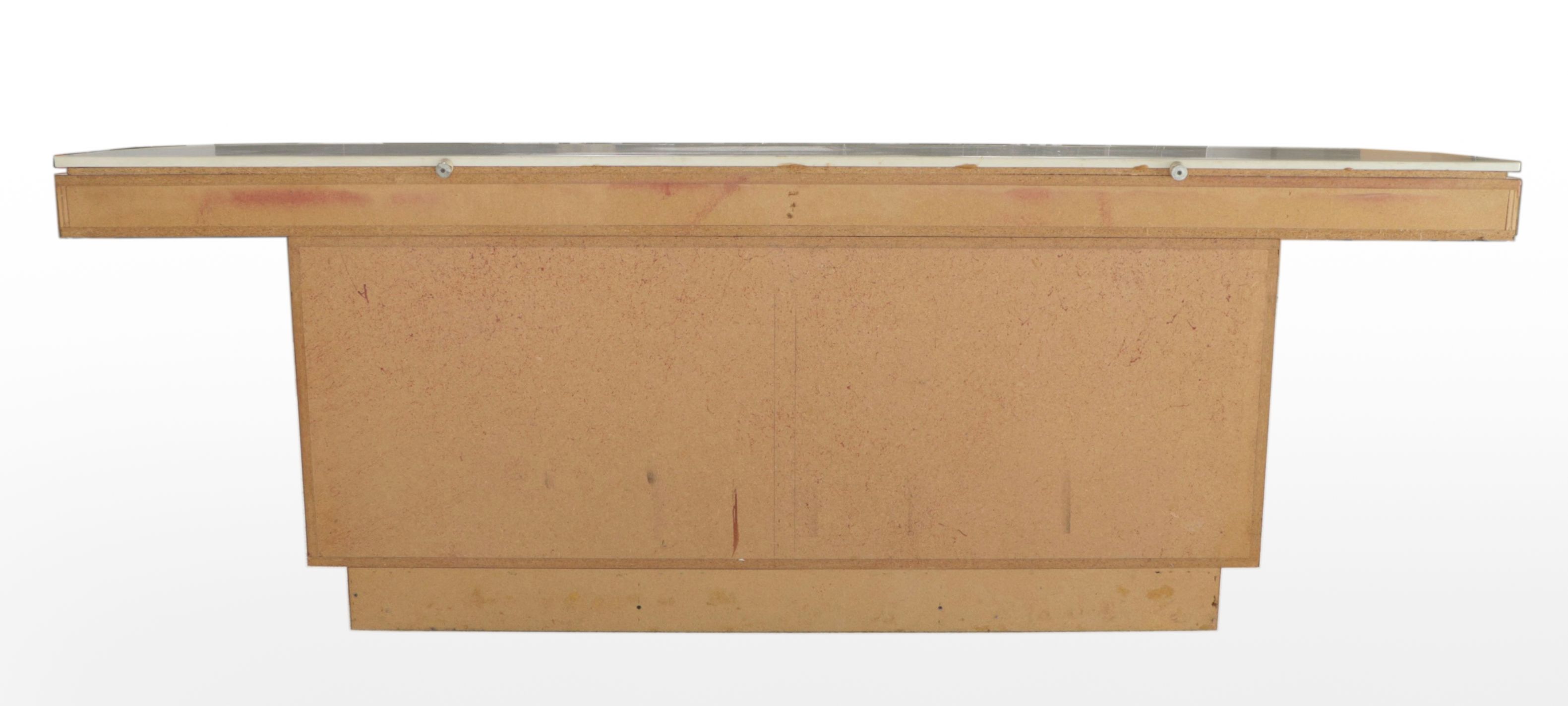 Modernist Style Marble and Laminate Buffet with Chrome and Acrylic Accents