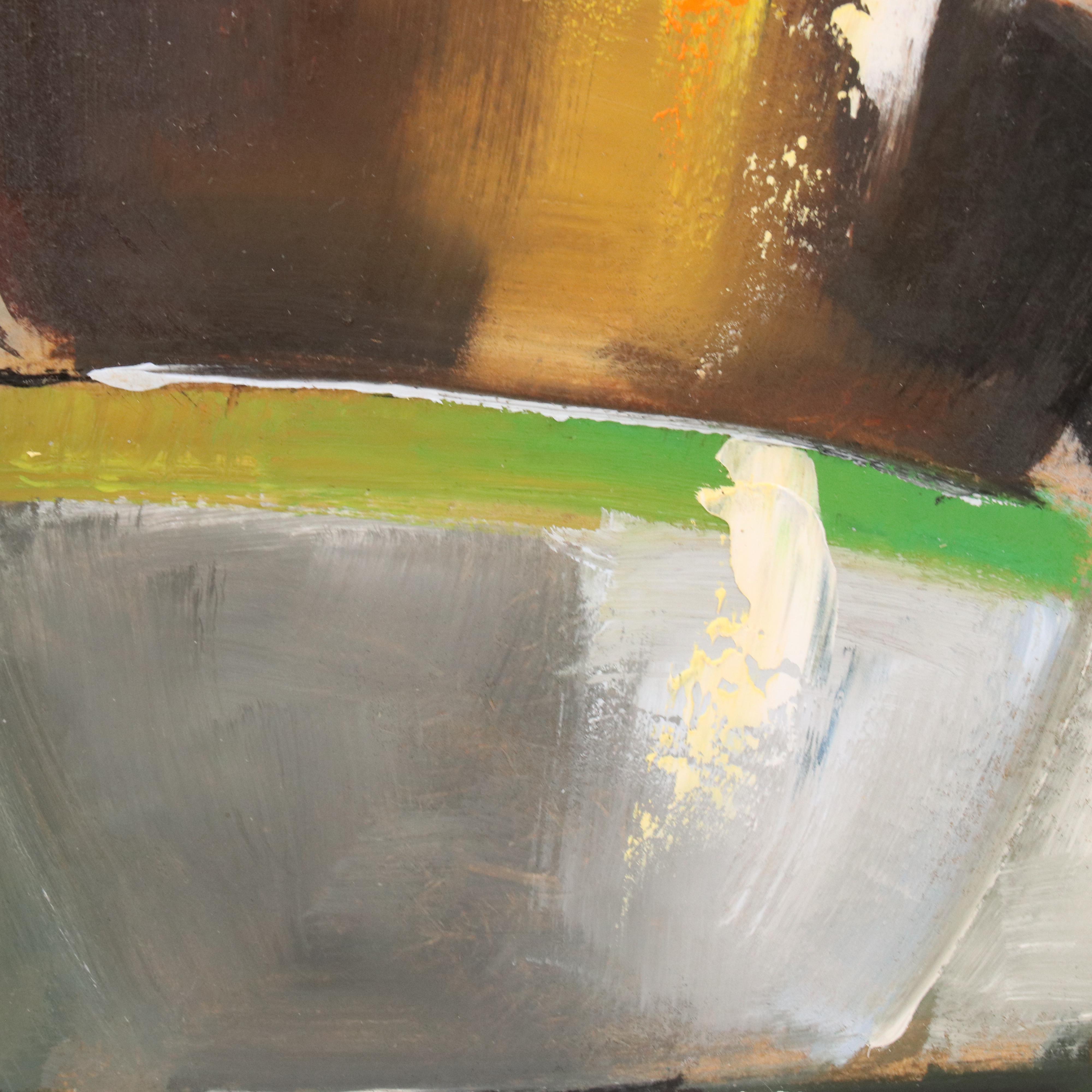 Natalia Demenko Still Life Oil Painting of Stacked Teacups, 21st Century