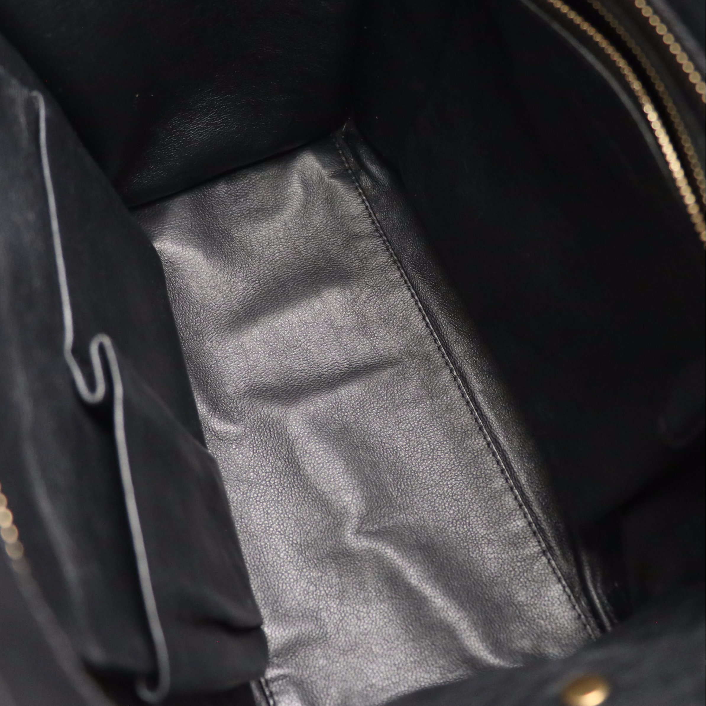 Céline Micro Luggage Handbag Tote in Suede and Black Leather Trim