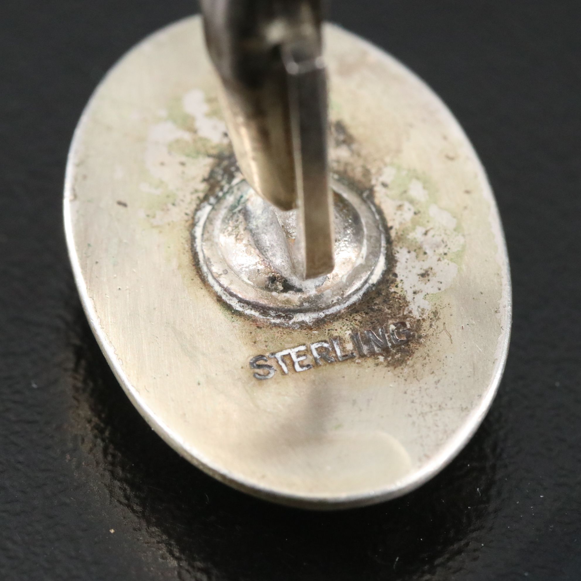 Vintage Sterling Faux Turquoise Horseshoe Cufflinks