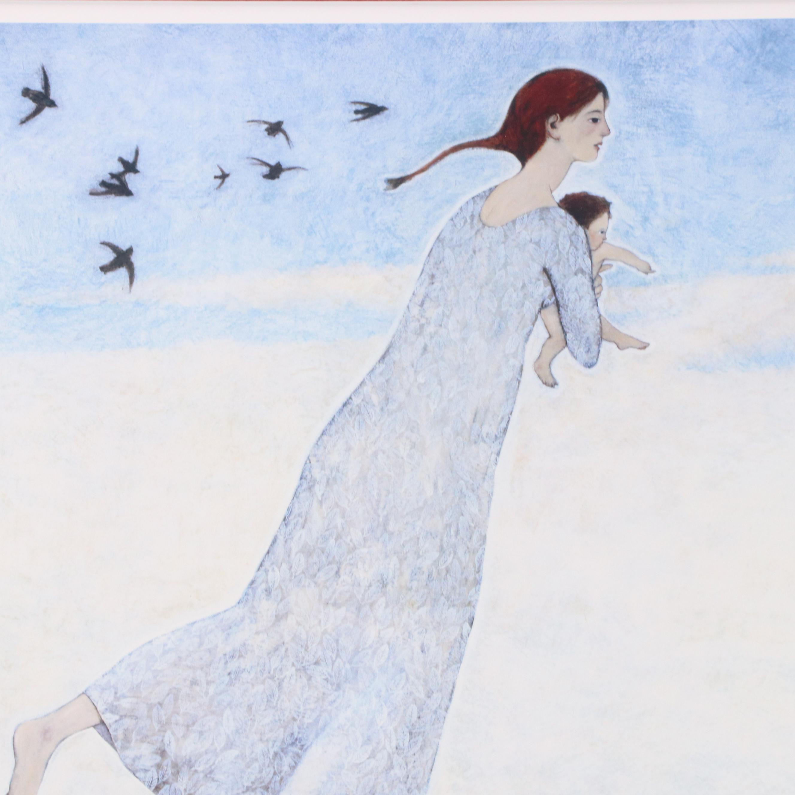 Brian Kershisnik Digital Print "Woman with Infant Flying," 2007