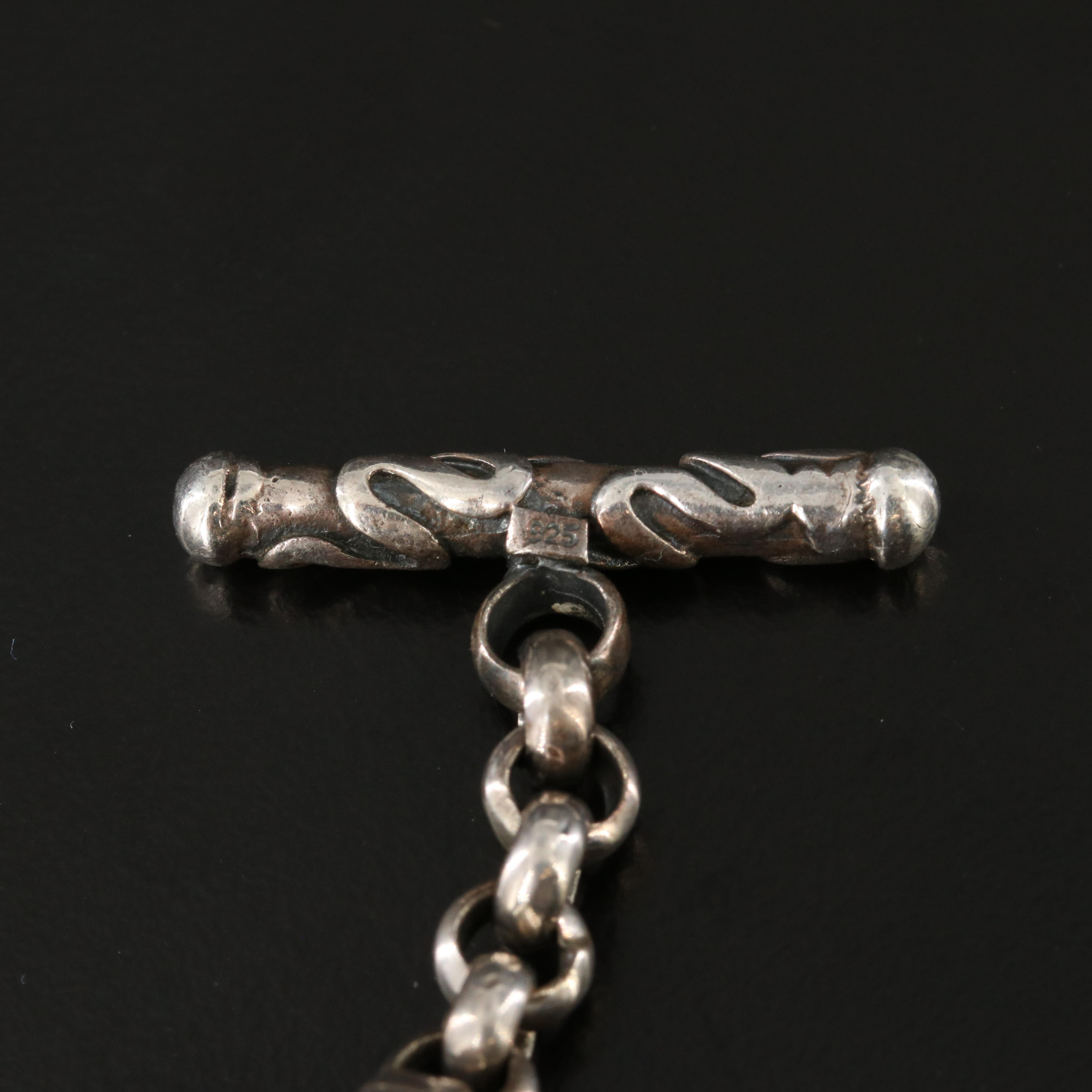 Sterling Skull Link Bracelet