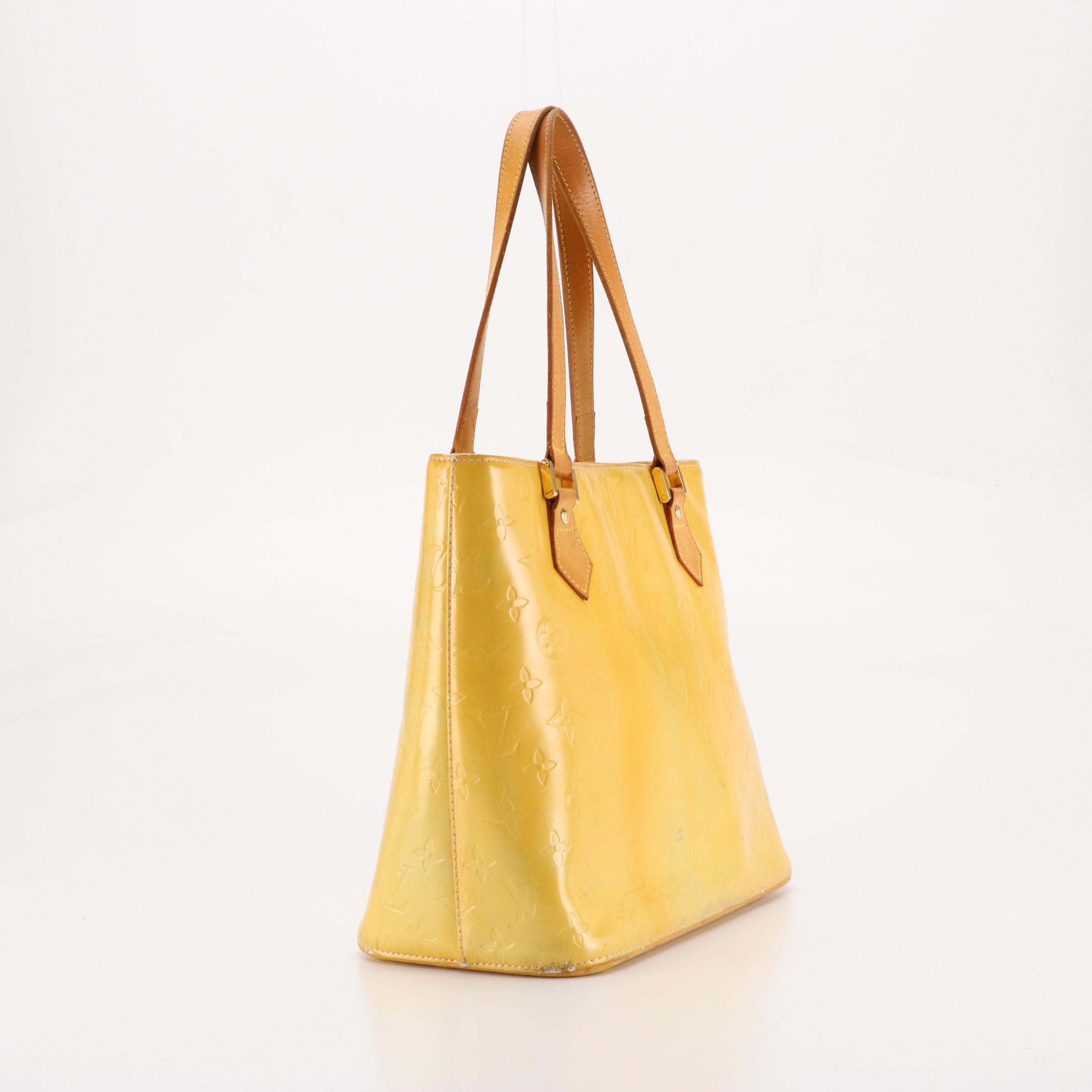 Louis Vuitton Houston Shoulder Bag in Yellow Monogram Vernis Leather