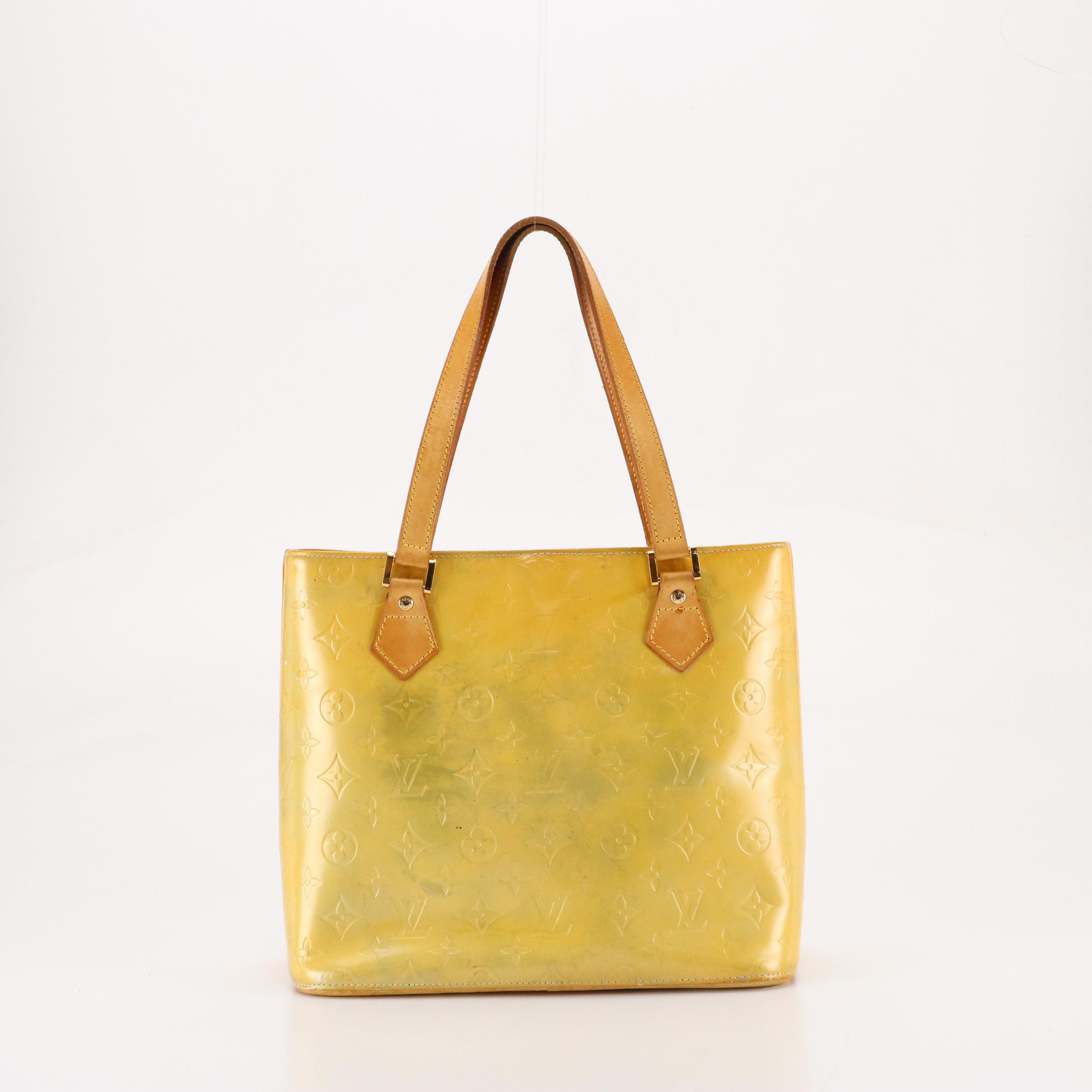 Louis Vuitton Houston Shoulder Bag in Yellow Monogram Vernis Leather
