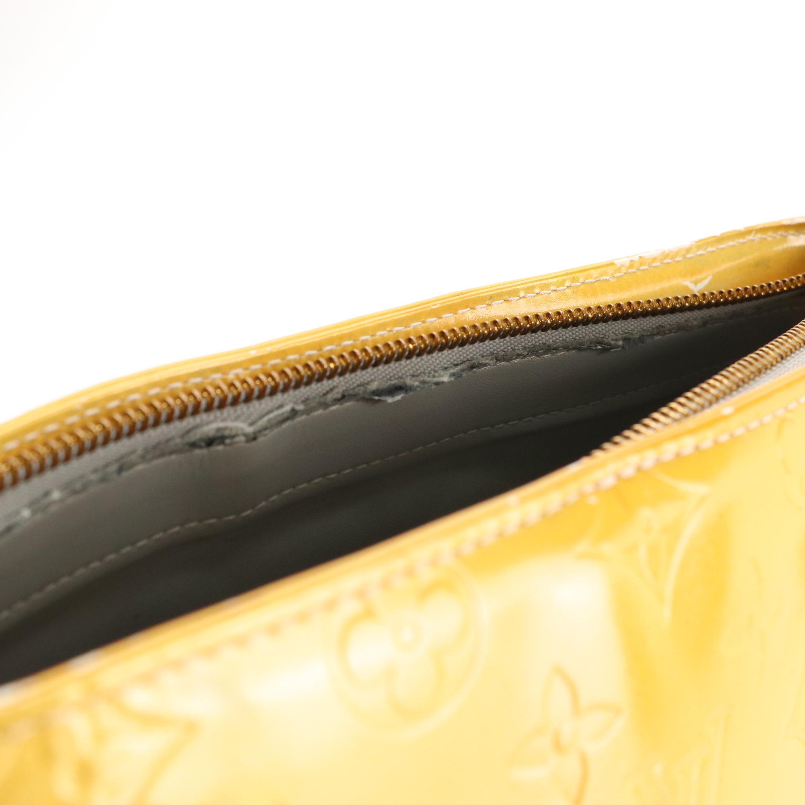 Louis Vuitton Houston Shoulder Bag in Yellow Monogram Vernis Leather