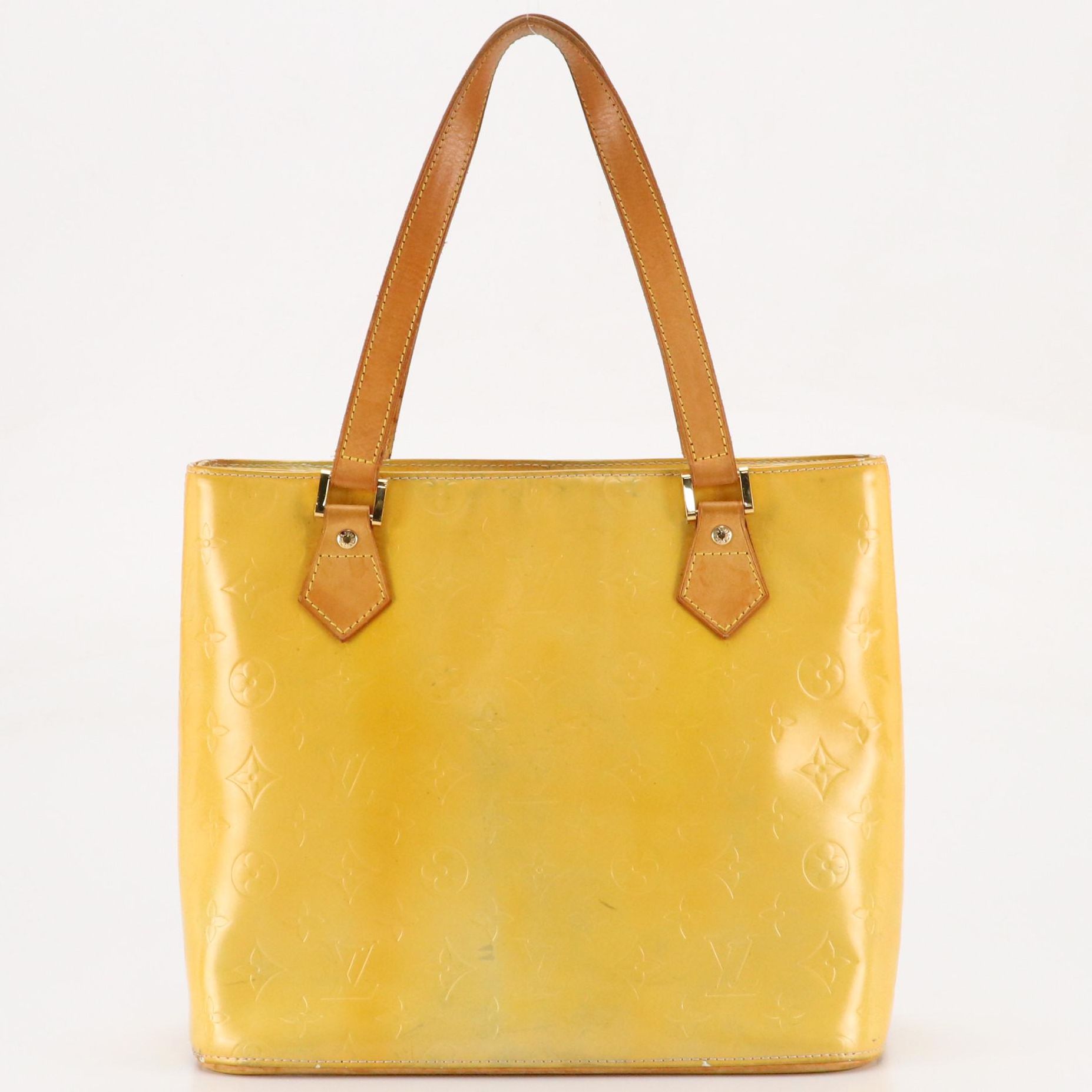 Louis Vuitton Houston Shoulder Bag in Yellow Monogram Vernis Leather