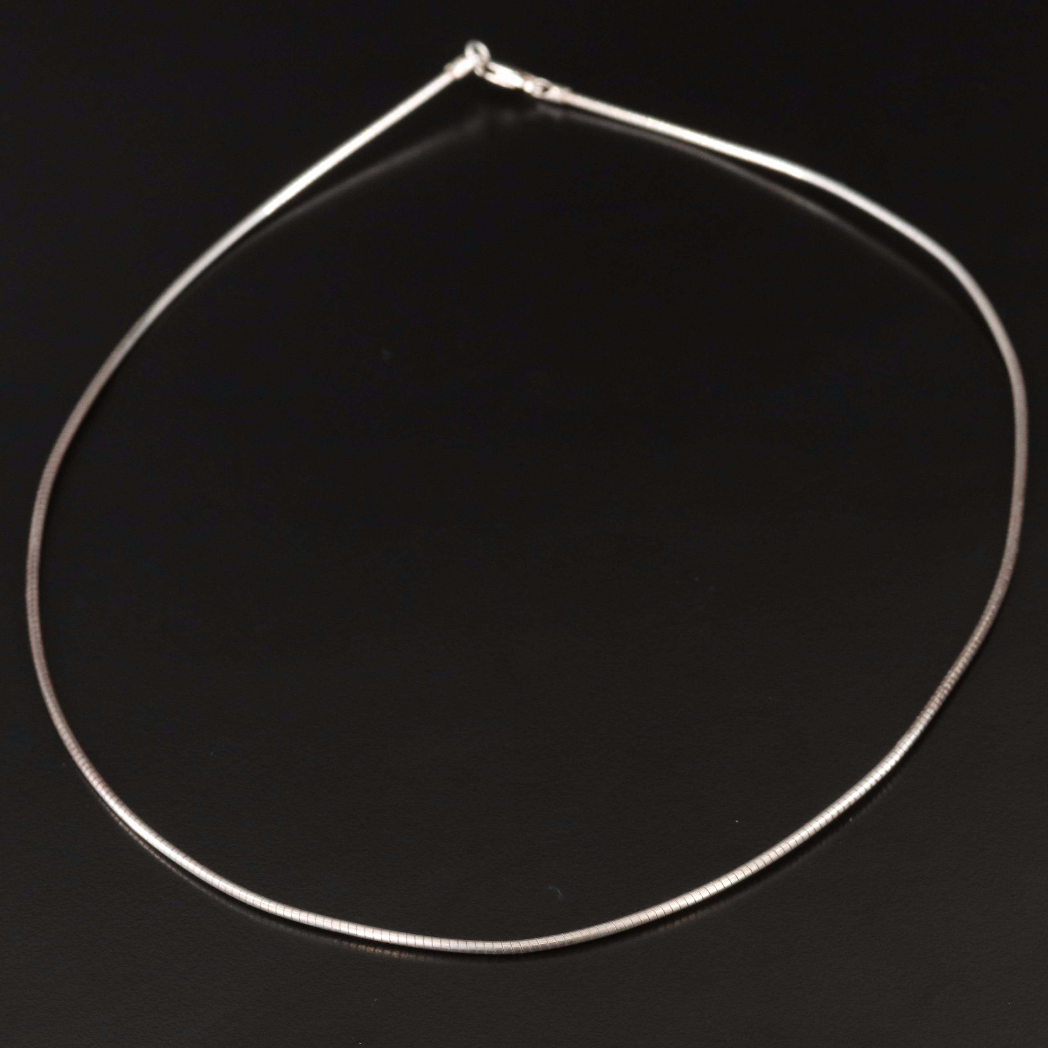 Italian Sterling Omega Chain Necklace