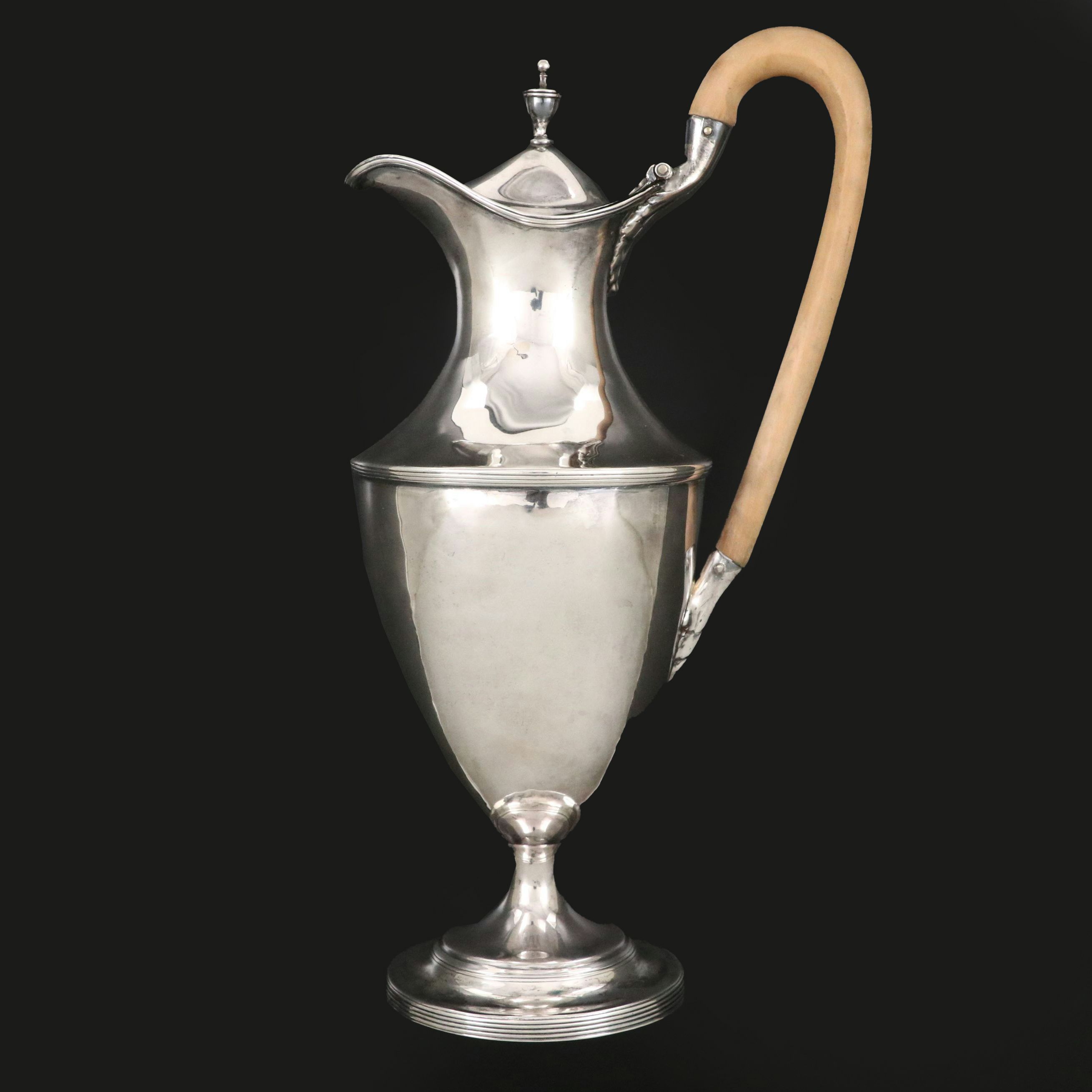 English George III Sterling Silver Hot Water Pot,  Late 18th/Early 19th Century