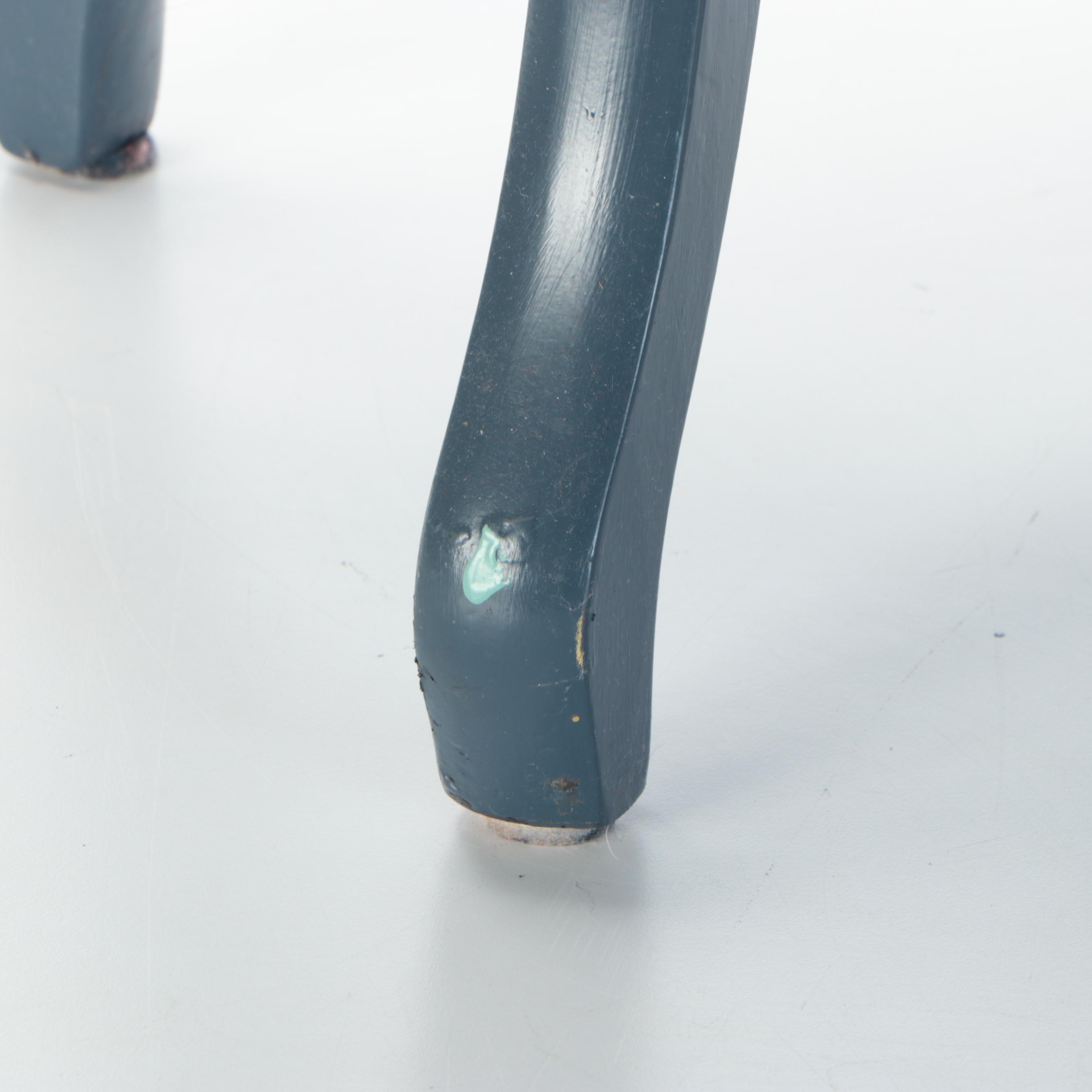 Chinese Style Carved Painted Wood Stand with Marble Top